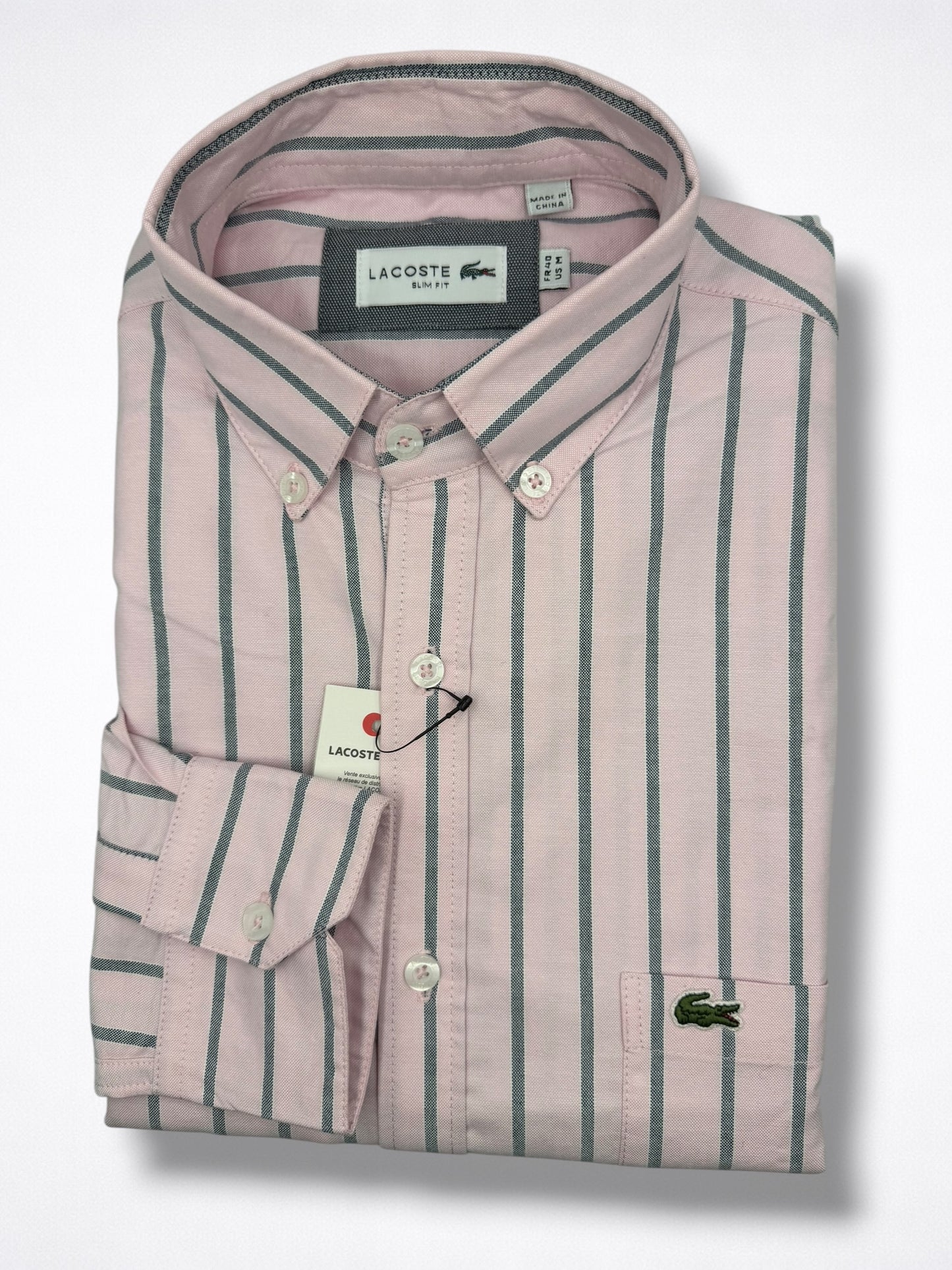 Camisa Lacoste Slim Fit Manga Larga Talla M