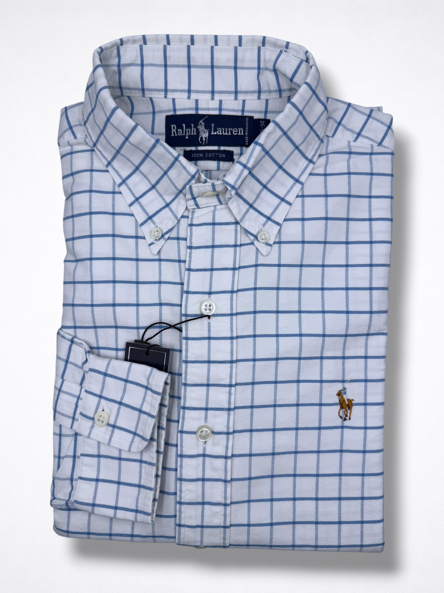 Camisa Polo Ralph Lauren 15 1/2 Classic Fit Manga Larga 34 Talla M