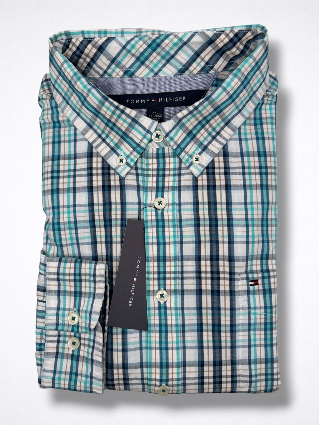 Camisa Tommy Hilfiger Custom Fit Manga Larga Talla XXL