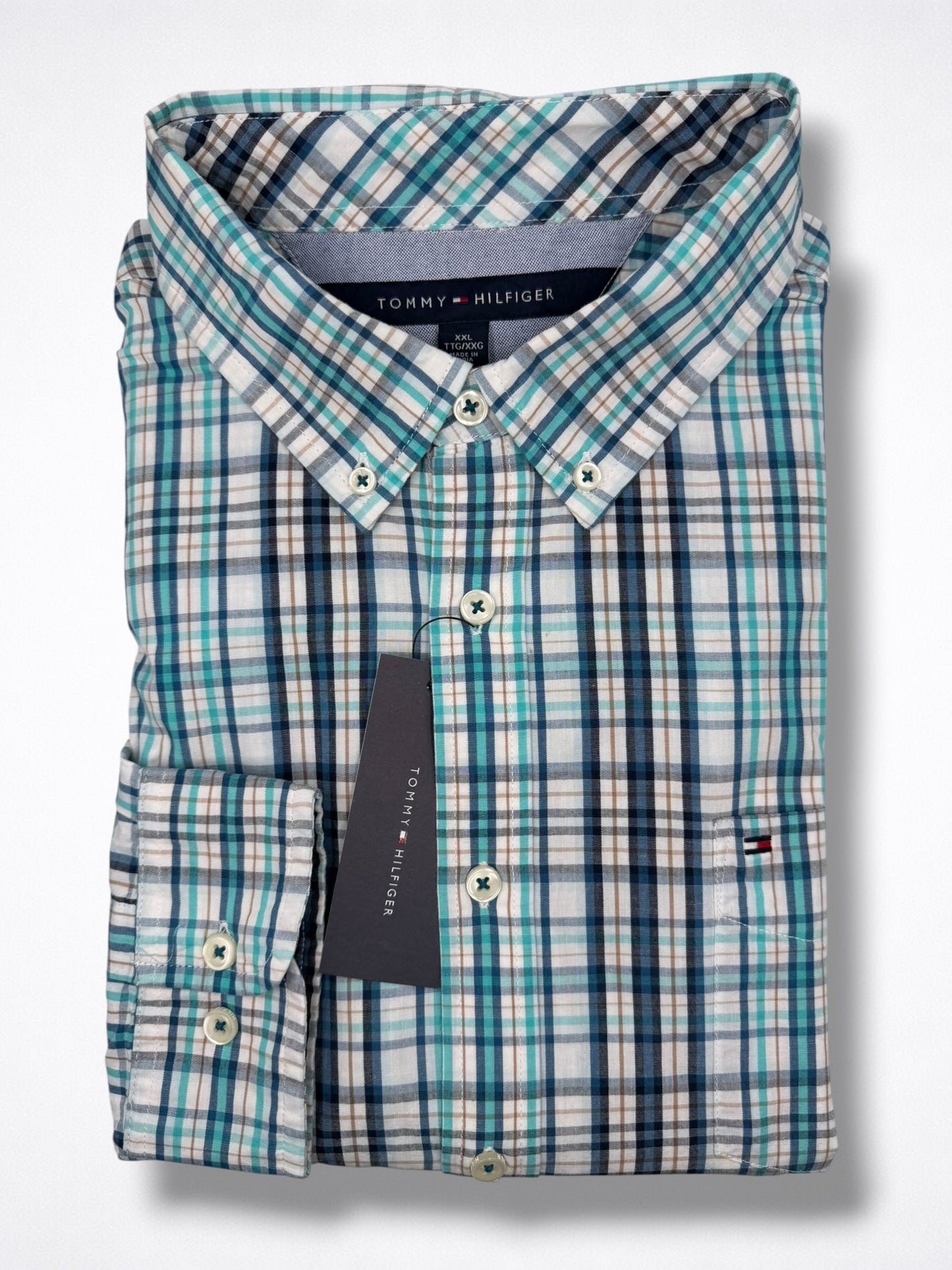 Camisa Tommy Hilfiger Custom Fit Manga Larga Talla XXL