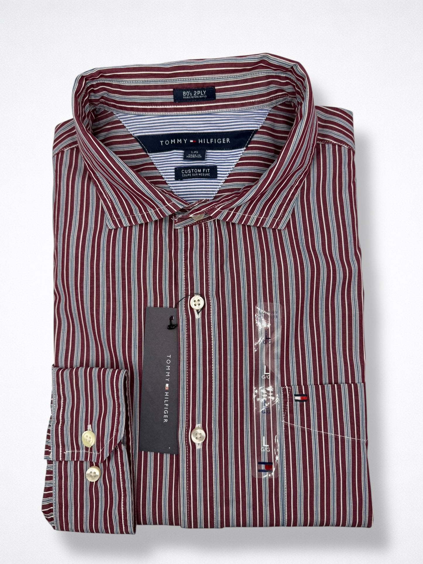 Camisa Tommy Hilfiger Custom Fit Manga Larga Talla L