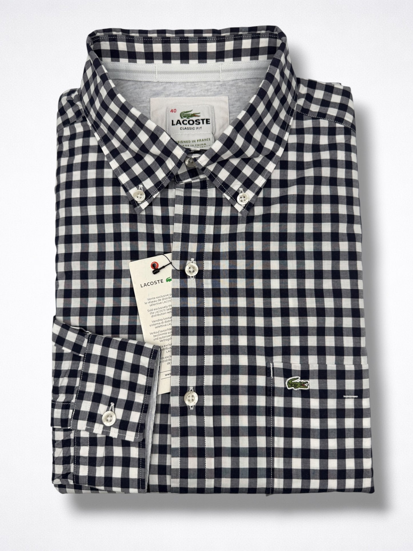 Camisa Lacoste Classic Fit Manga Larga Talla M