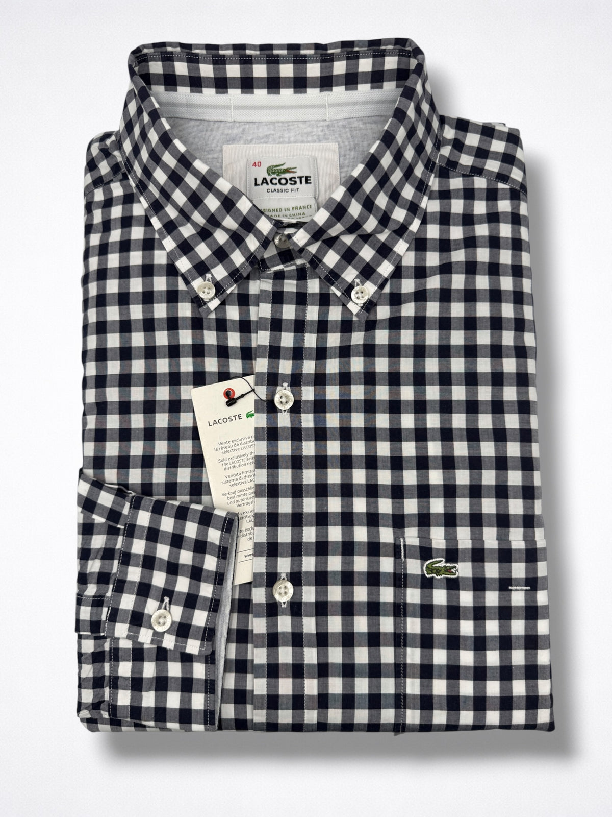 Camisa Lacoste Classic Fit Manga Larga Talla M