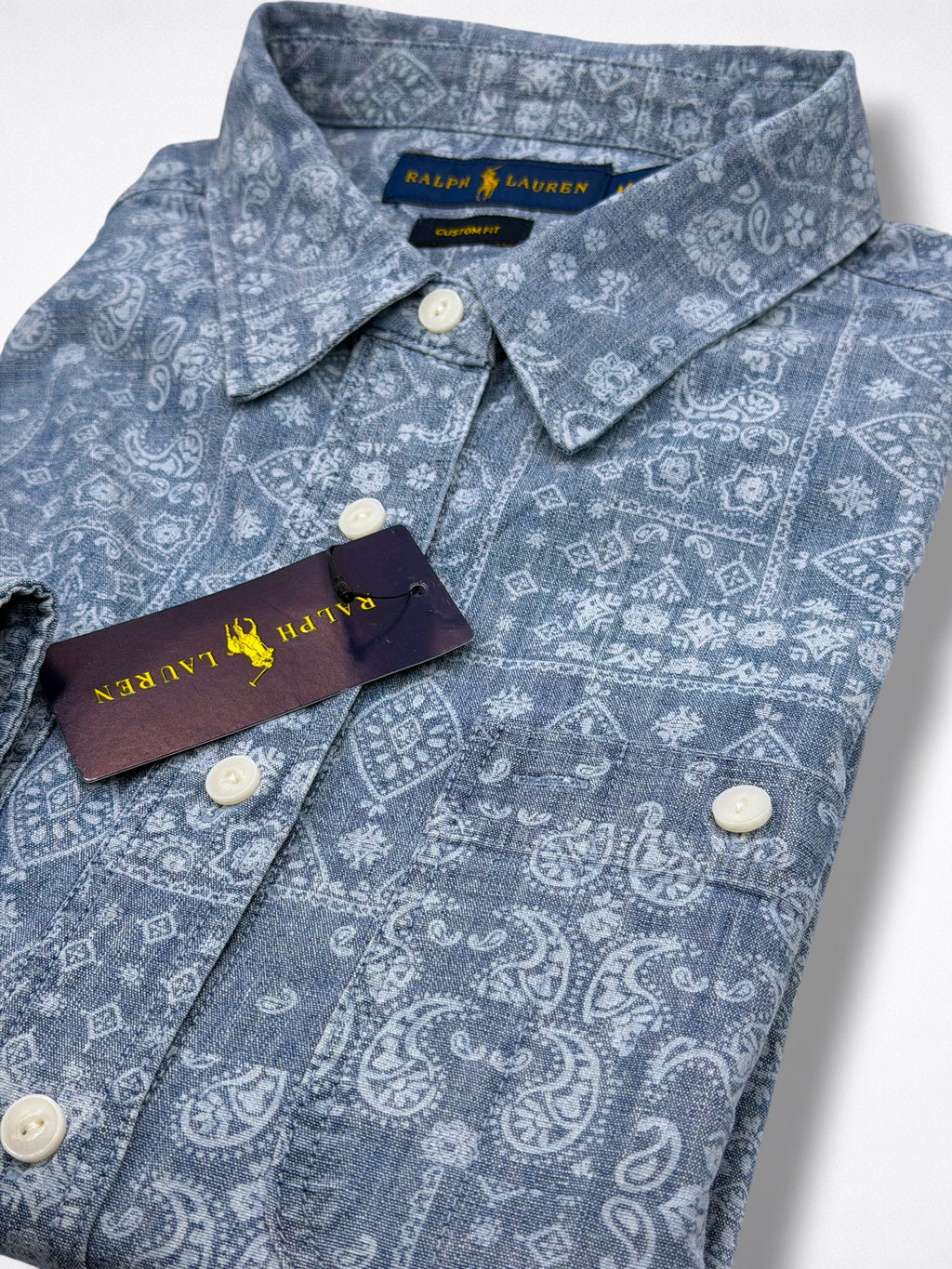 Camisa Polo Ralph Lauren Custom Fit Manga Larga Talla M