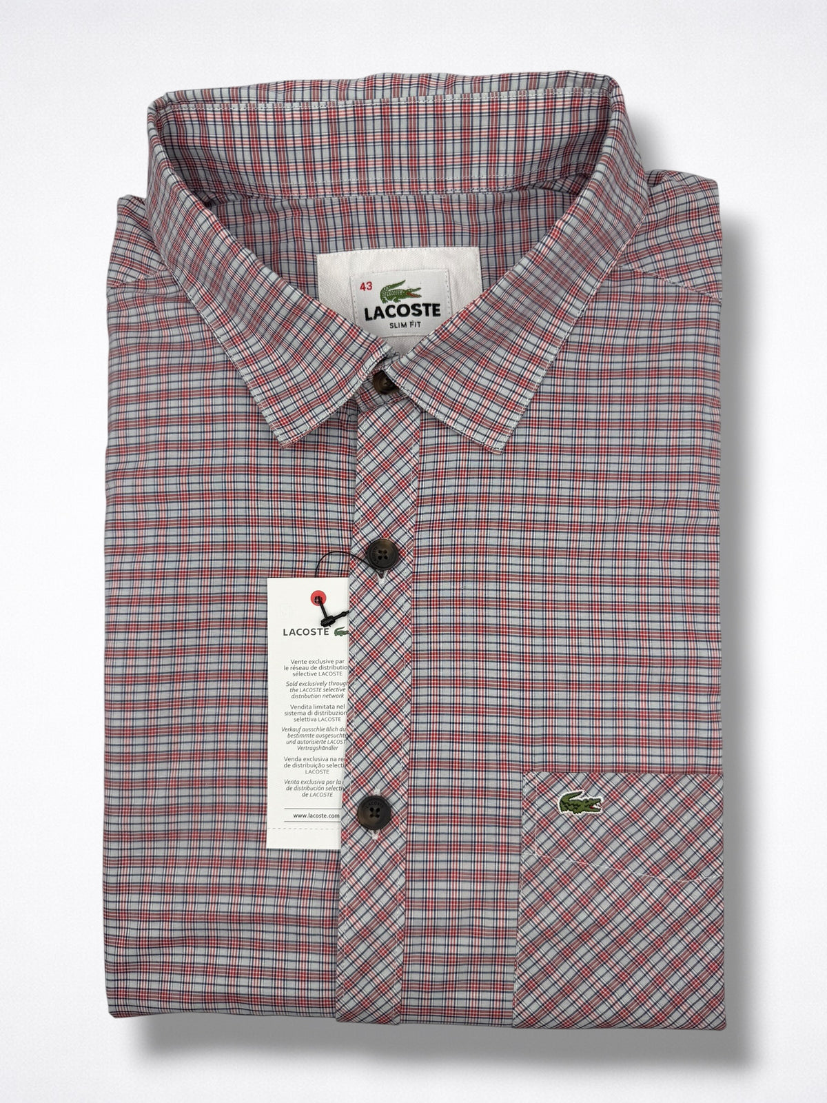Camisa Lacoste Slim Fit Manga Corta Talla L