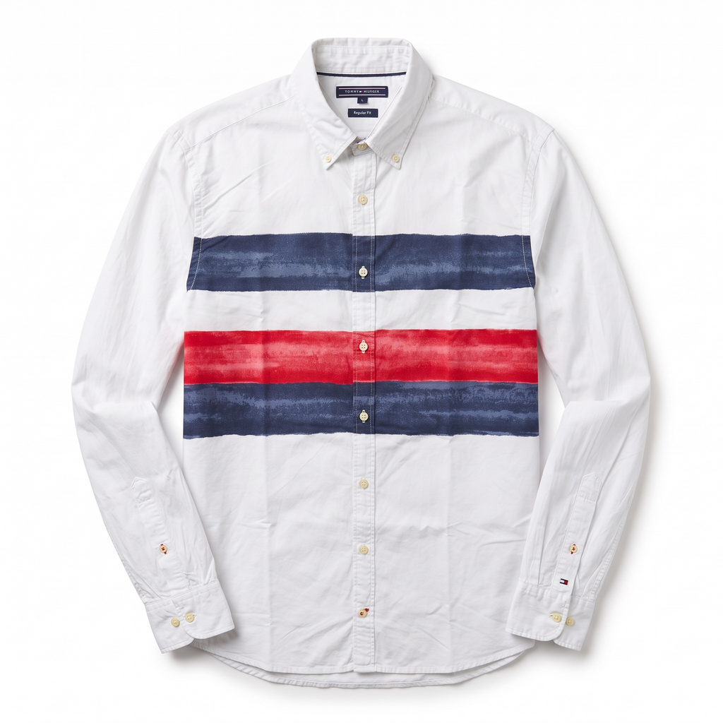 Camisa Tommy Hilfiger Classic fit manga larga talla L slim fit sirve para talla M