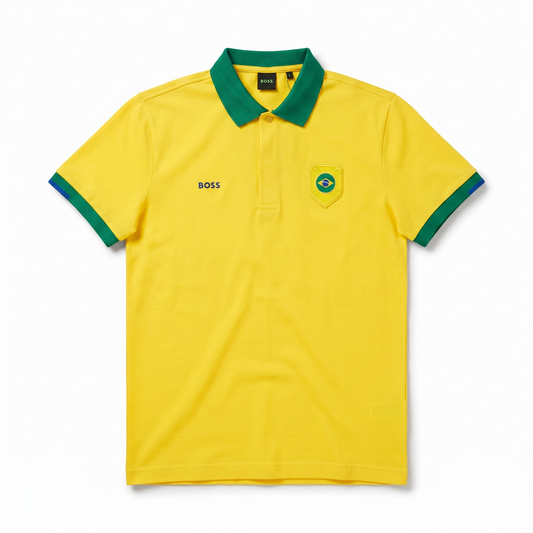 Playera Boss Brasil Regular Fit Tipo Polo Talla M