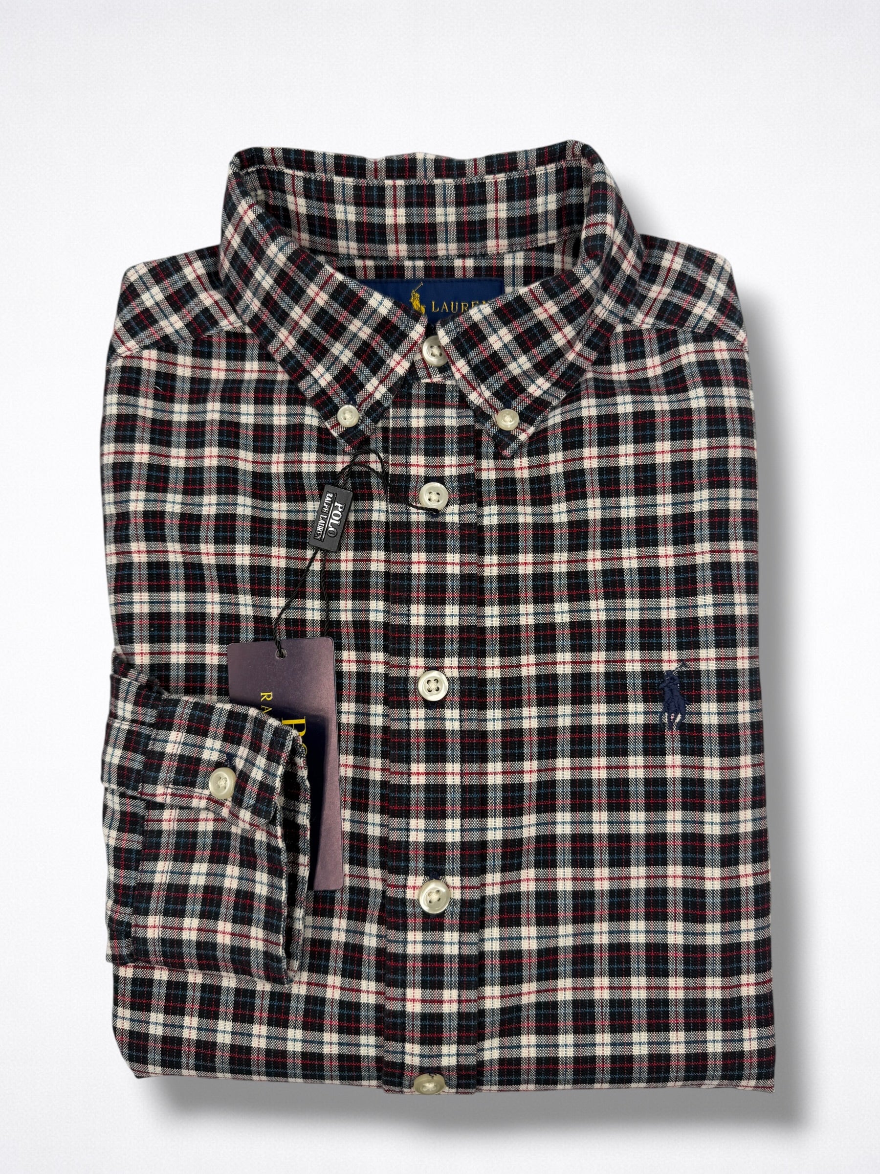 Camisa Polo Ralph Lauiren Classic Fit manga larga talla 10-12 niño