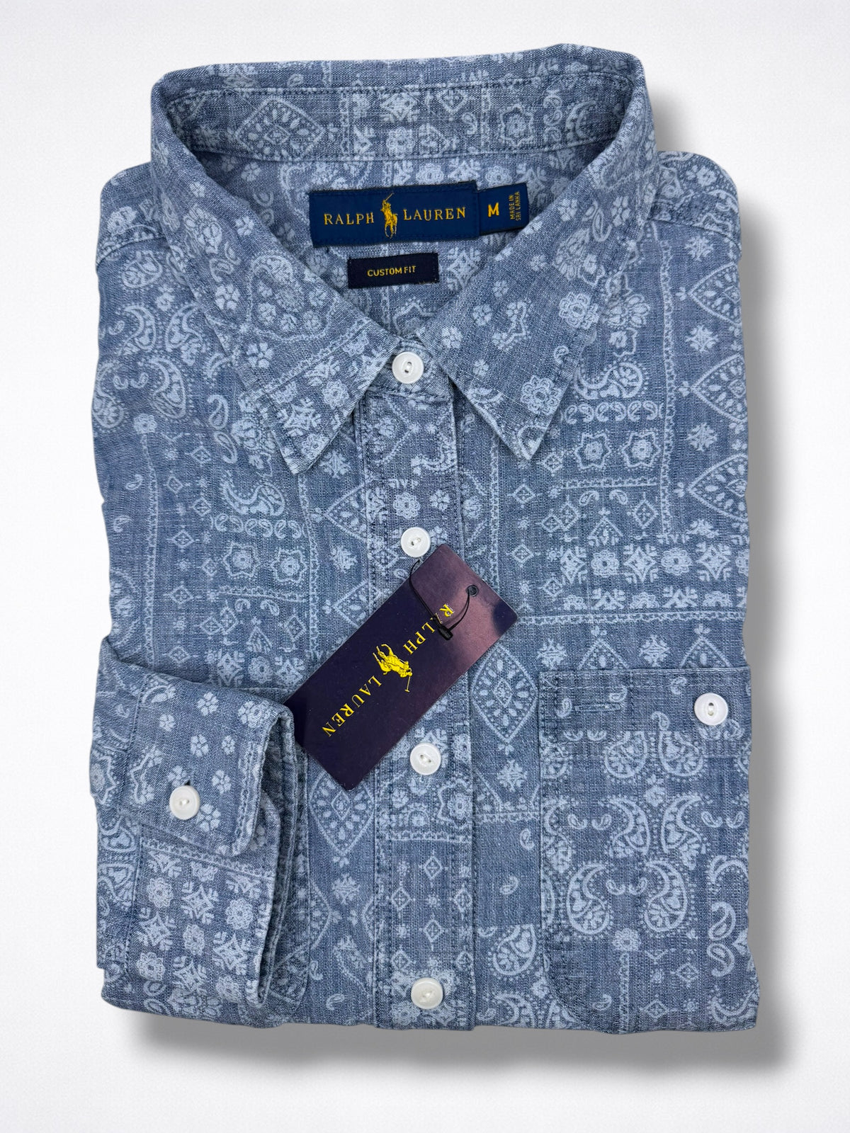 Camisa Polo Ralph Lauren Custom Fit Manga Larga Talla M