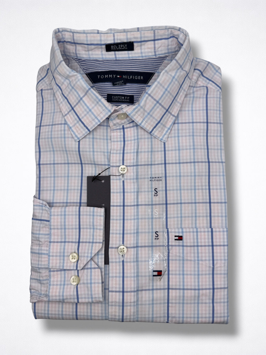 Camisa Tommy Hilfiger Custom Fit manga larga talla S