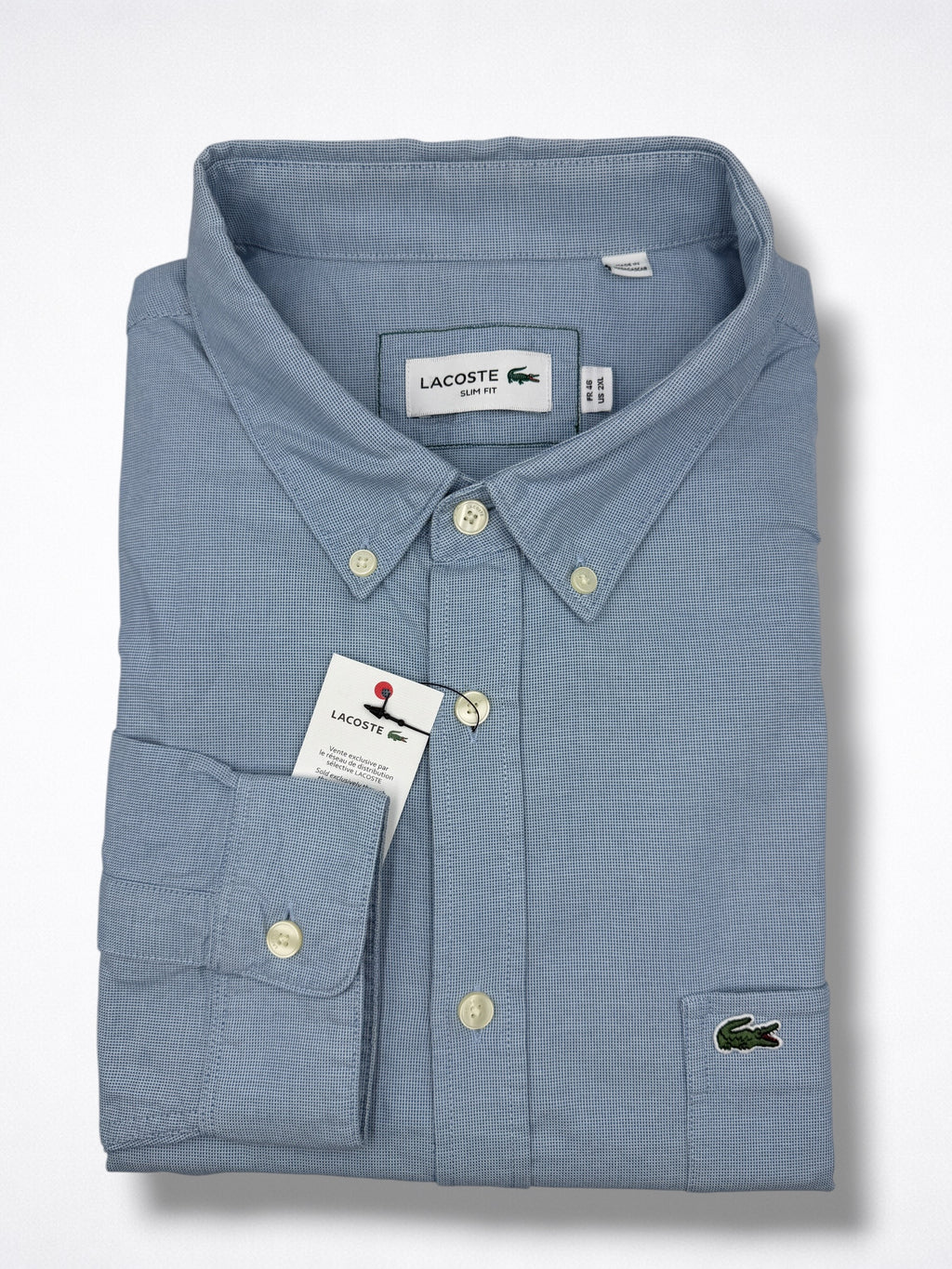Camisa Lacoste Slim Fit manga larga talla XL