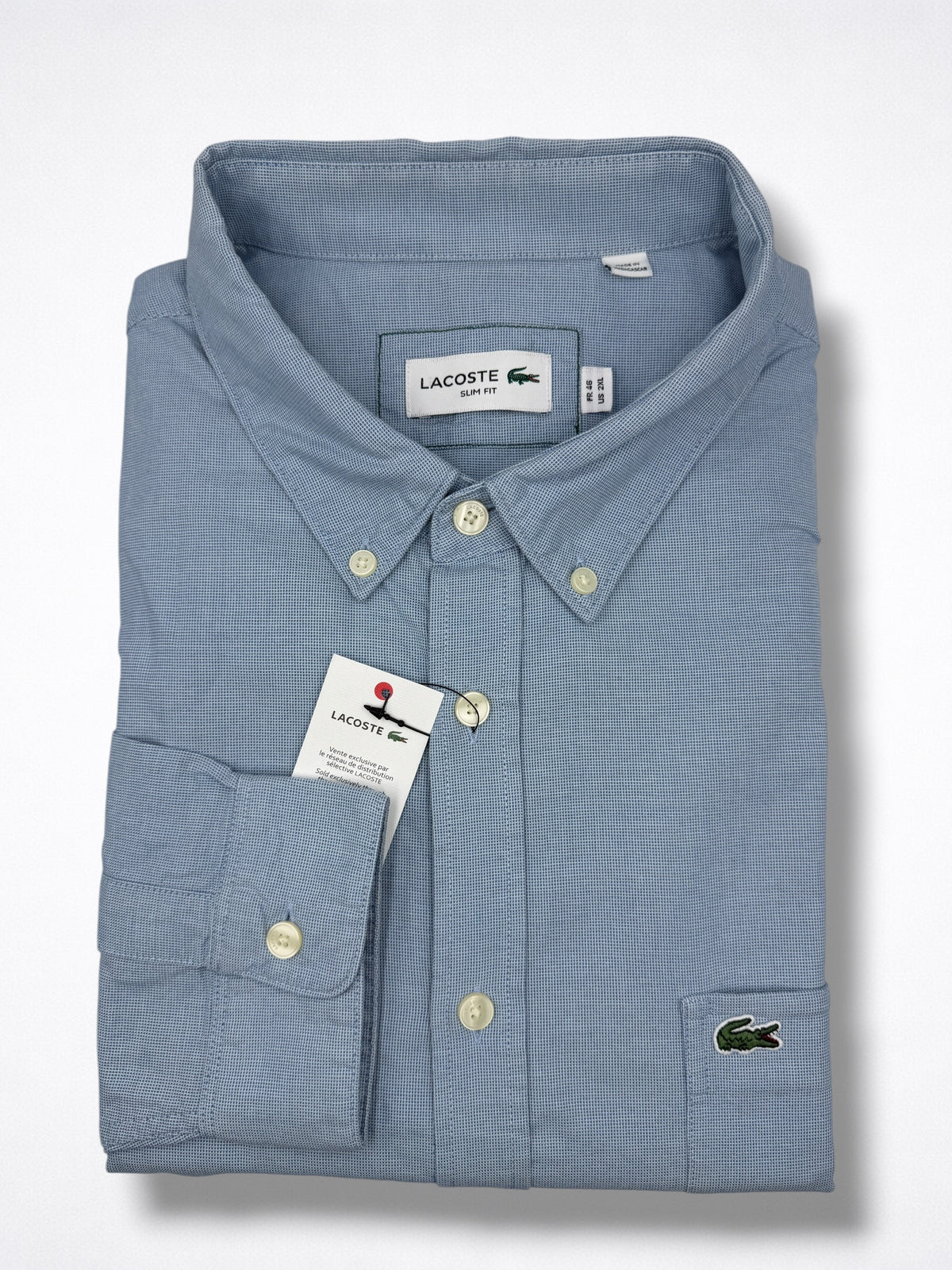 Camisa Lacoste Slim Fit manga larga talla XL