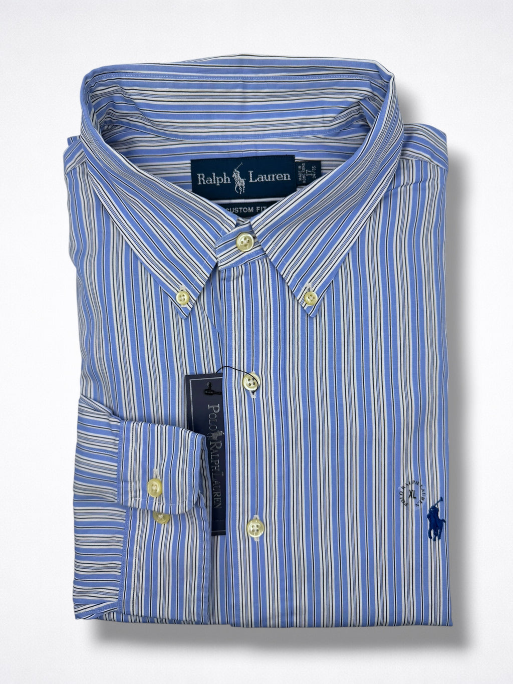 Camisa  Polo Ralph Lauren 17 Custom Fit Manga Larga 34/35 Talla XL