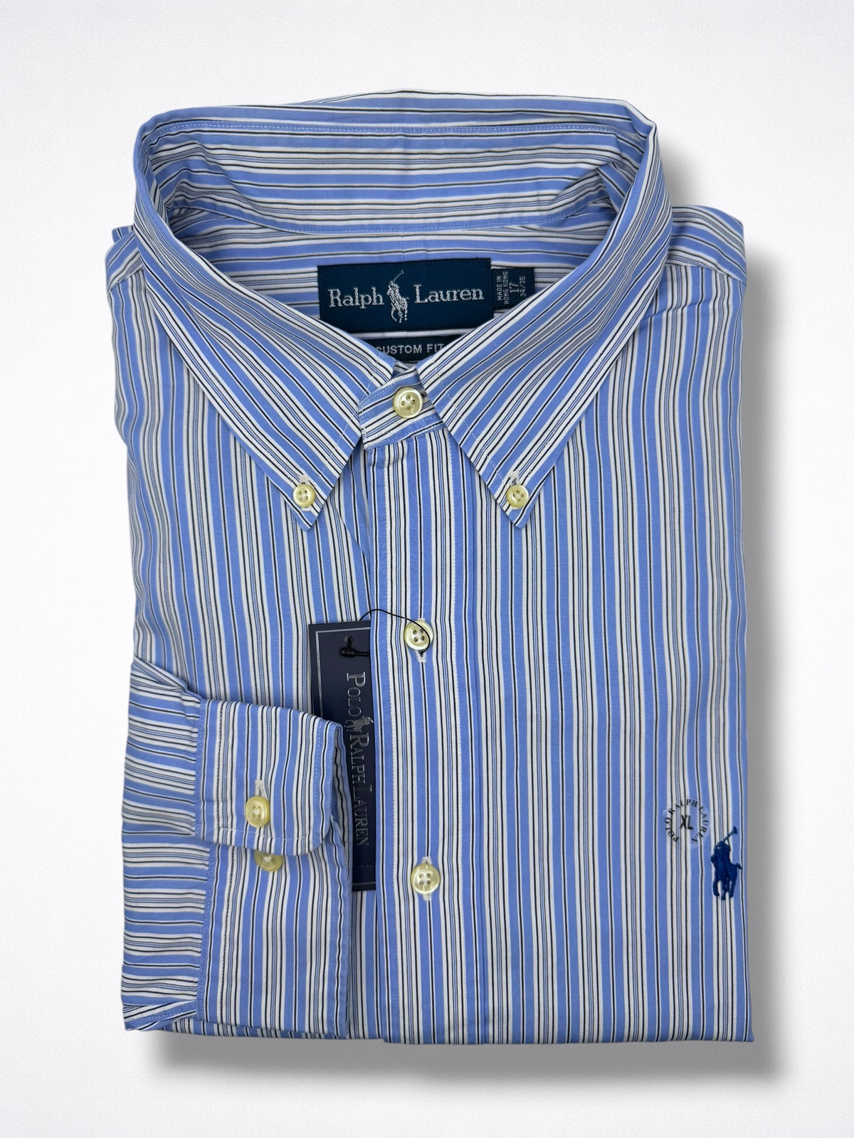 Camisa  Polo Ralph Lauren 17 Custom Fit Manga Larga 34/35 Talla XL