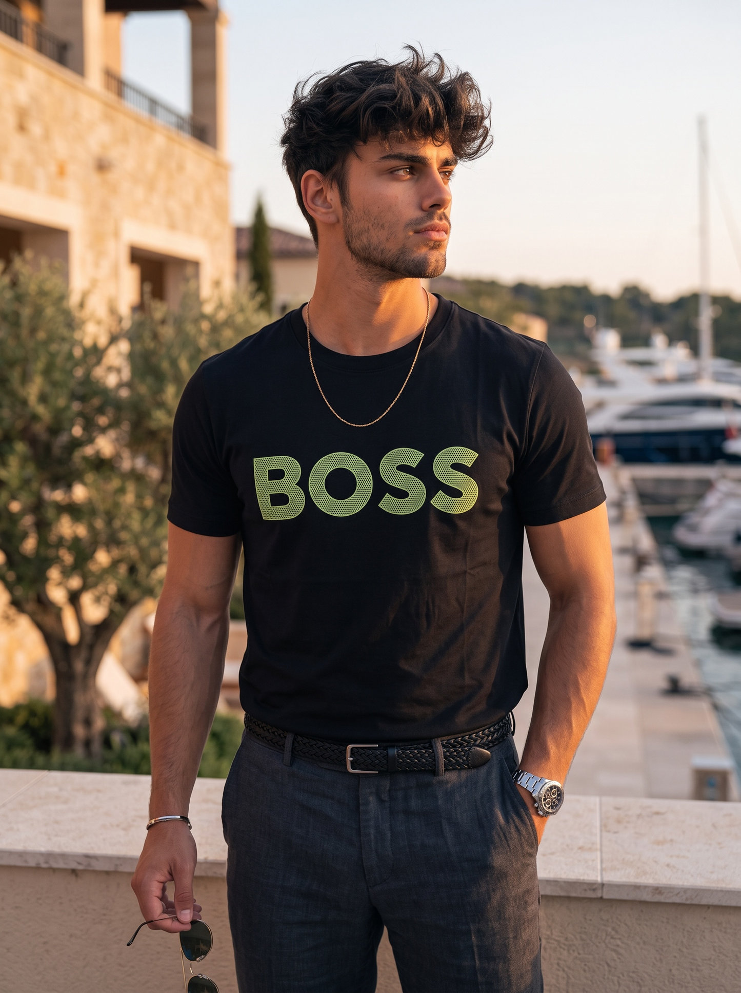 Playera Boss Classic Fit Cuello Redondo Talla L