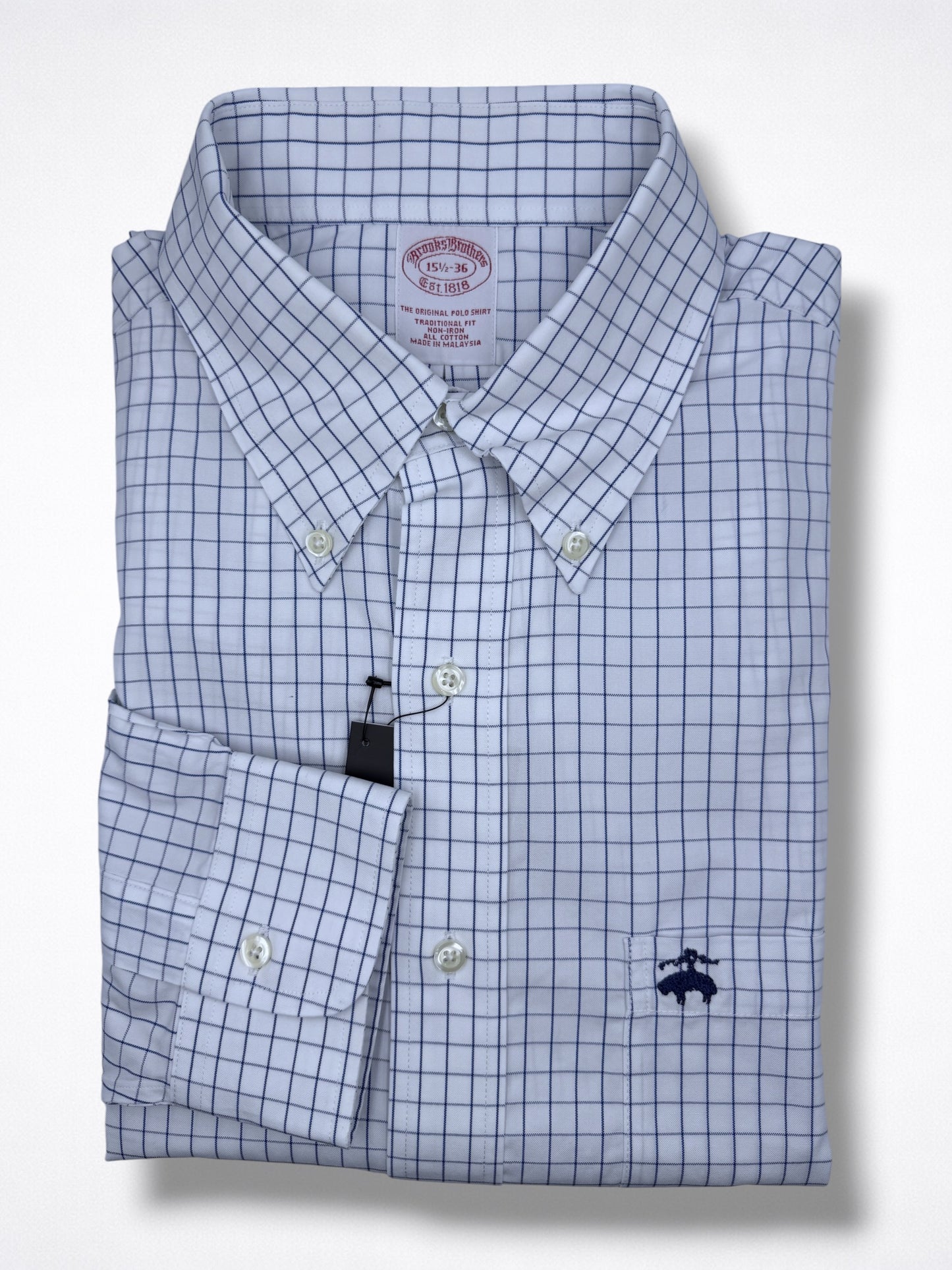 Camisa Brooks Brothers Classic Fit Manga Larga Talla L