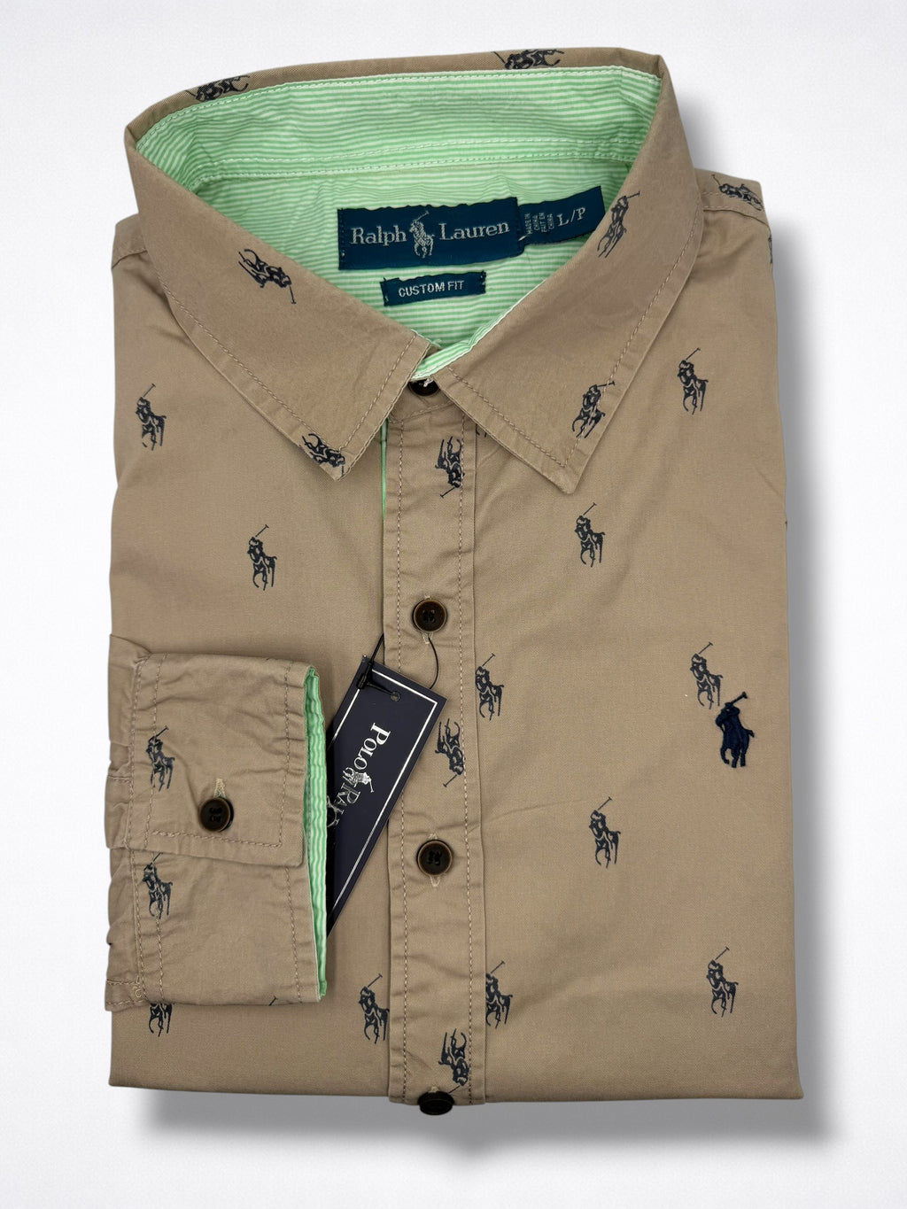 Camisa Polo Ralph Lauren Custom Fit Manga Larga Talla L