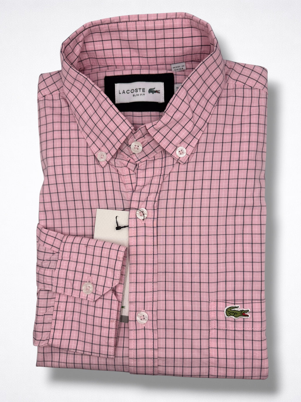 Camisa Lacoste Slim Fit Manga Larga Talla L