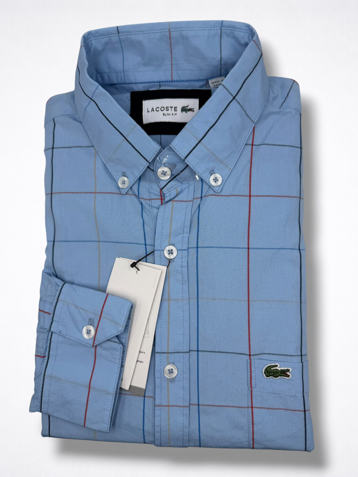 Camisa Lacoste Slim Fit Manga Larga Talla L