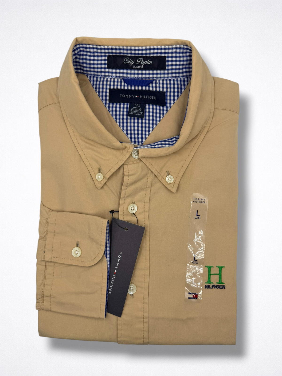 Camisa Tommy Hilfiger Slim Fit Manga Larga Talla L