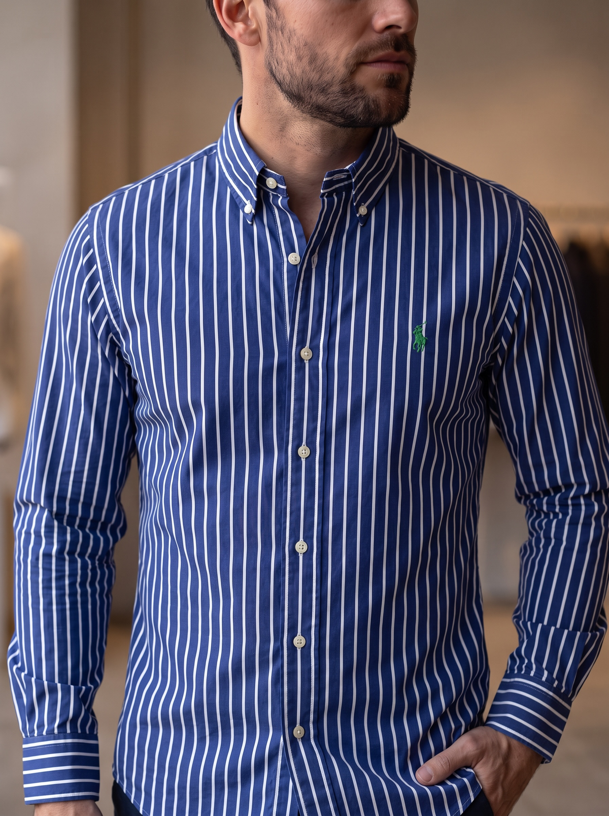 Camisa Polo Ralph Lauren Classic Fit manga larga talla XL