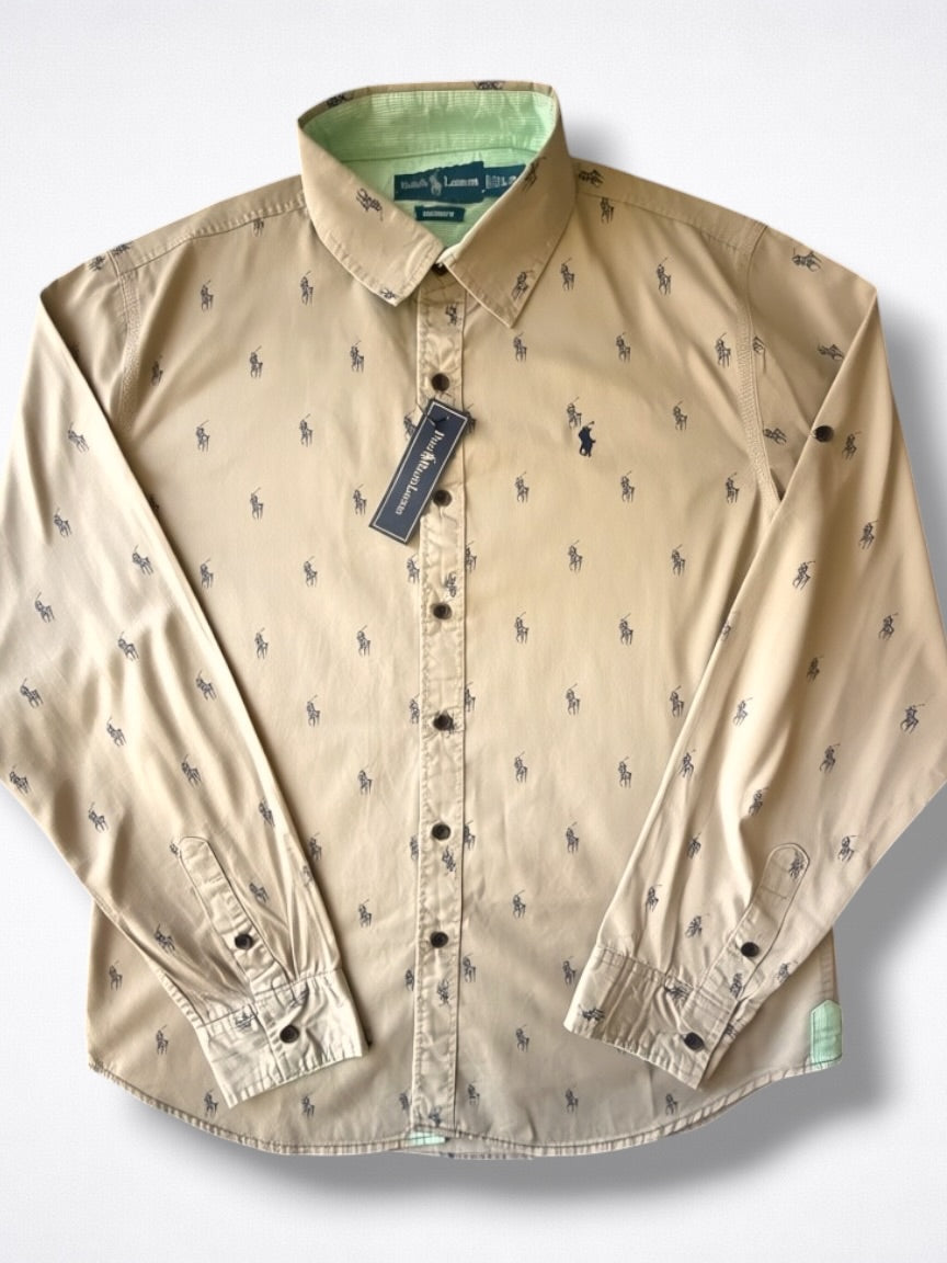 Camisa Polo Ralph Lauren Custom Fit Manga Larga Talla L