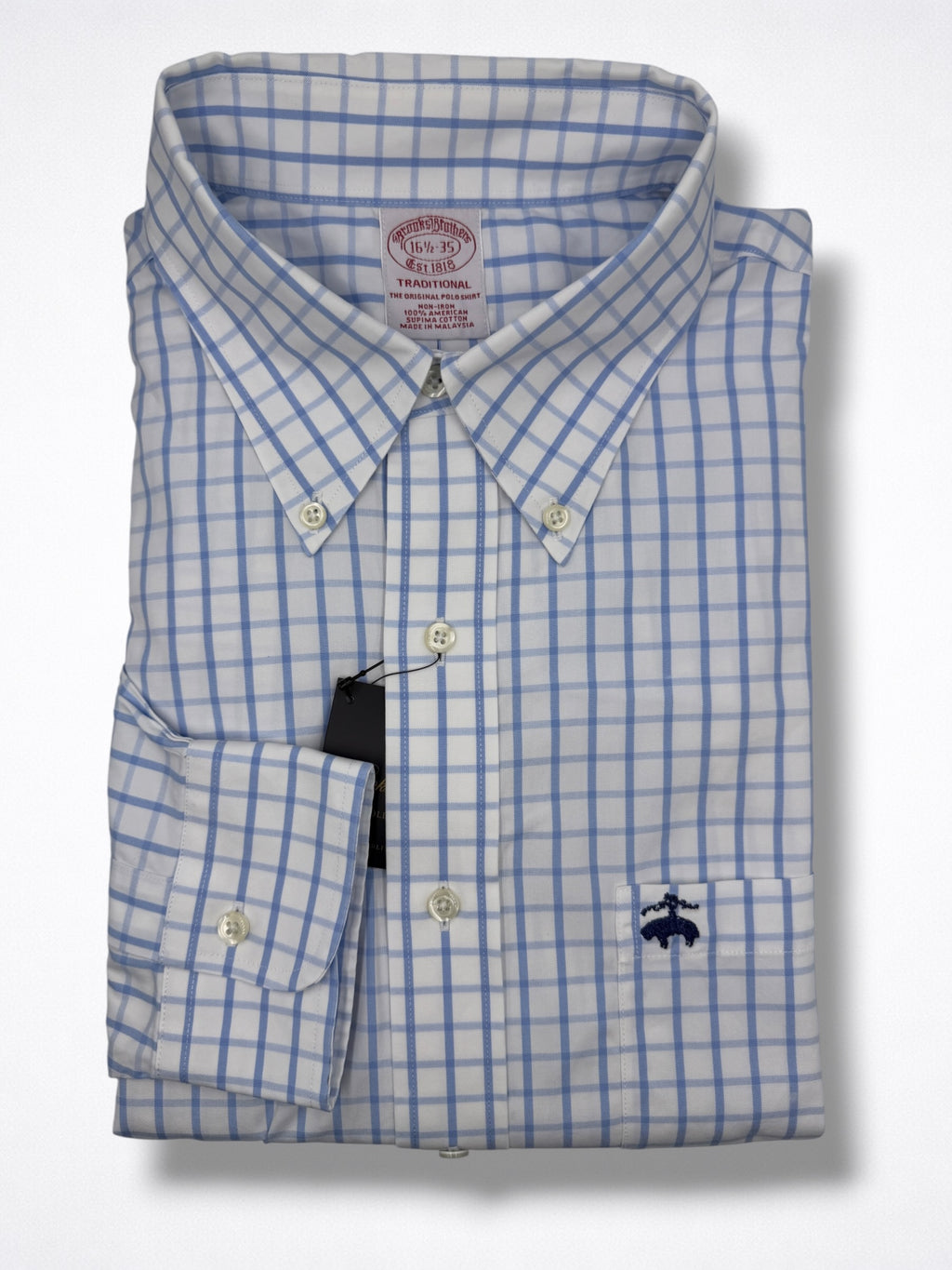Camisa Brooks Brothers Classic Fit Manga Larga Talla L