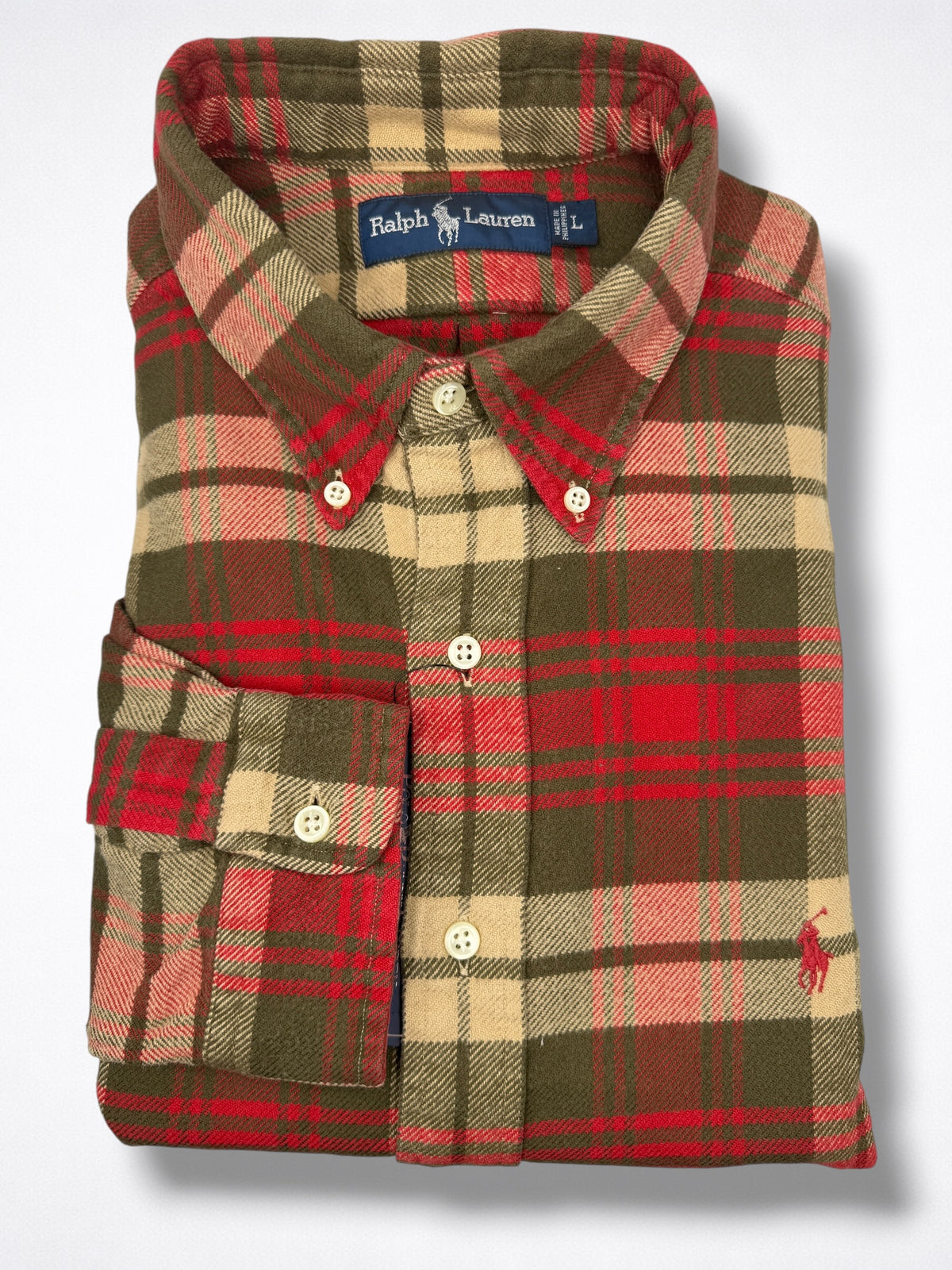 Camisa Polo Ralph Lauren Classic Fit manga larga talla L, modelo amplio, sirve para talla XL