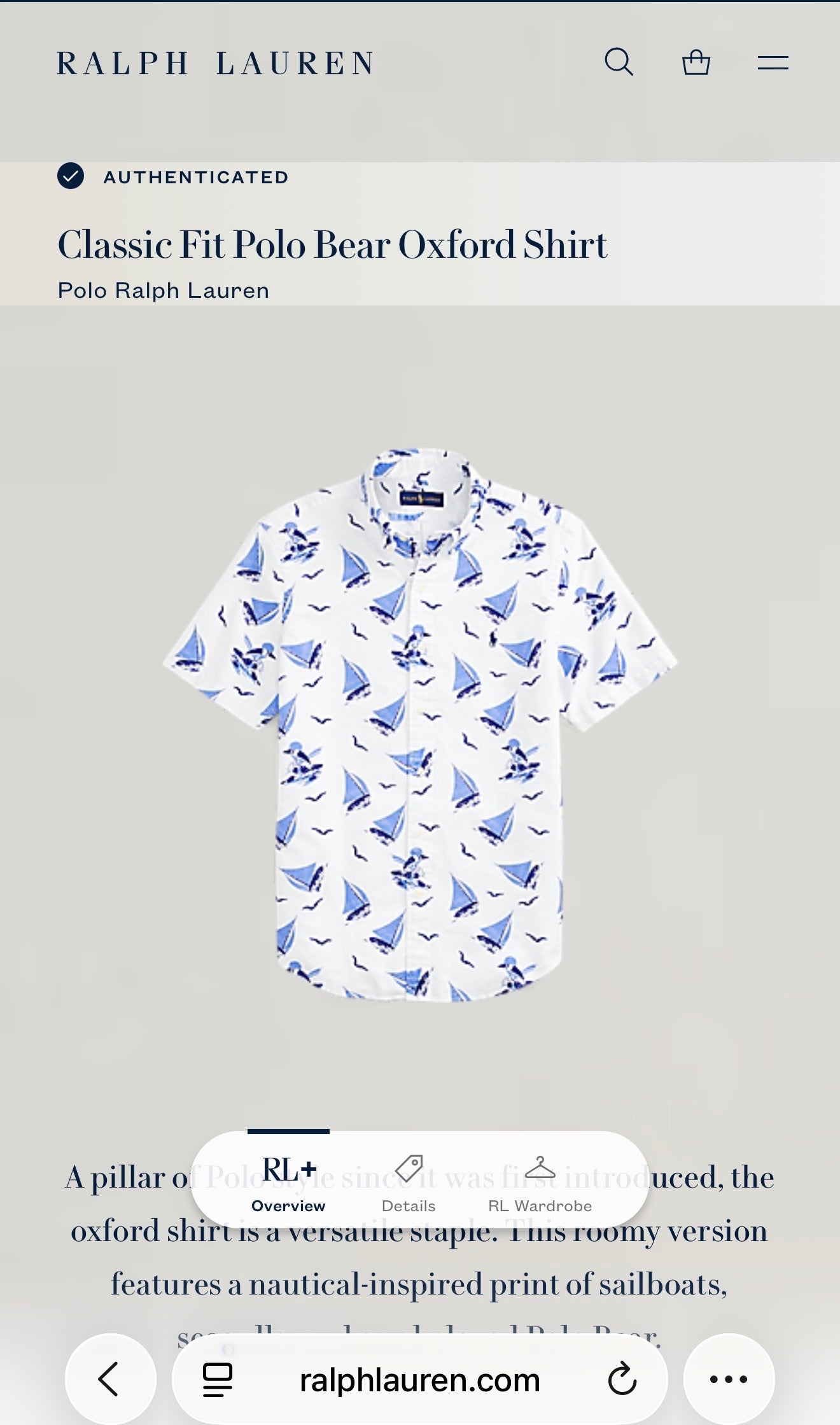 Camisa Polo Ralph Lauren Classic Fit Manga Corta Talla XL