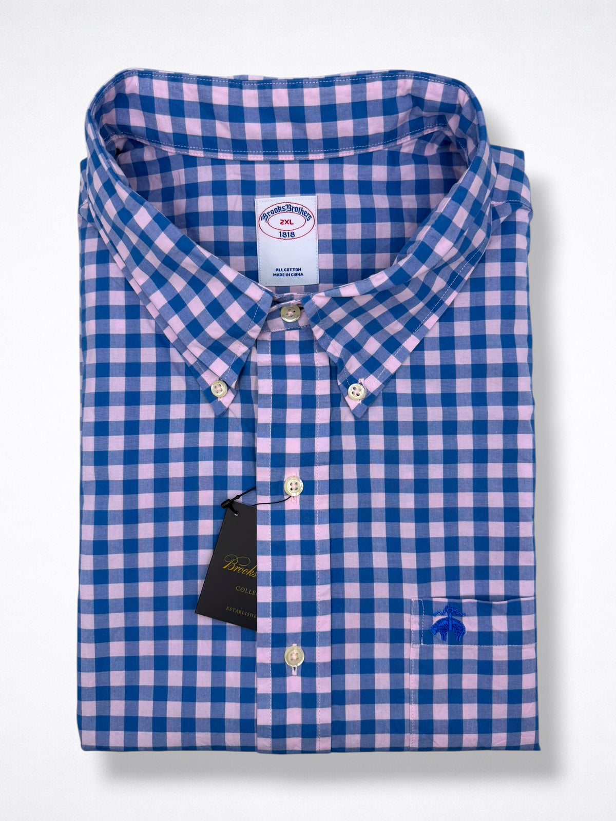 Camisa Brooks Brothers Classic Fit Manga Corta Talla XXL