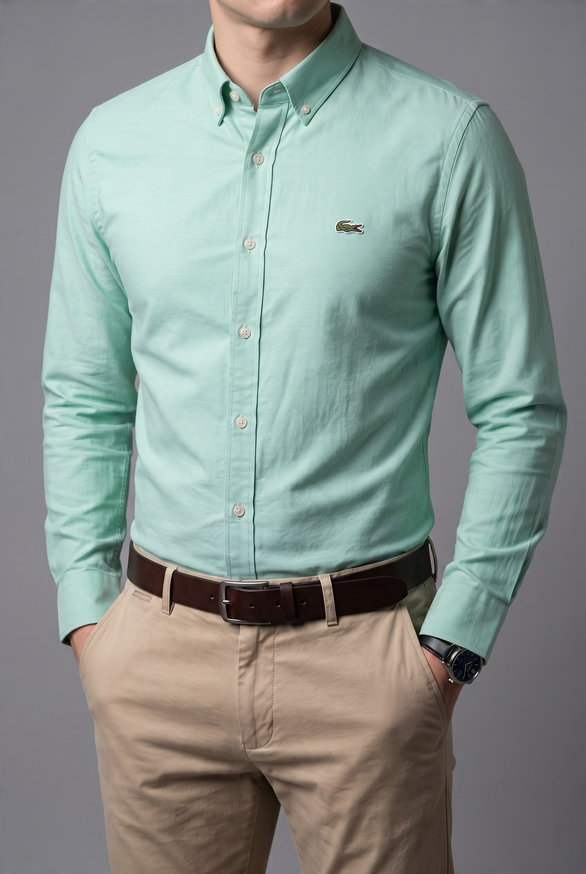 Camisa Lacoste talla XL slim fit stretch, viene reducida, sirve para talla M