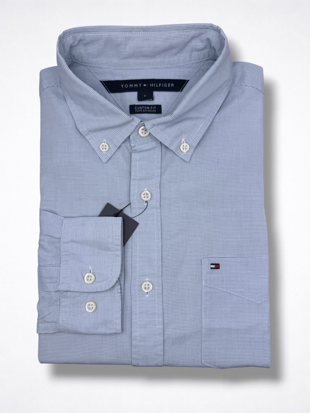 Camisa Tommy Hilfiger Custom Fit manga larga talla M