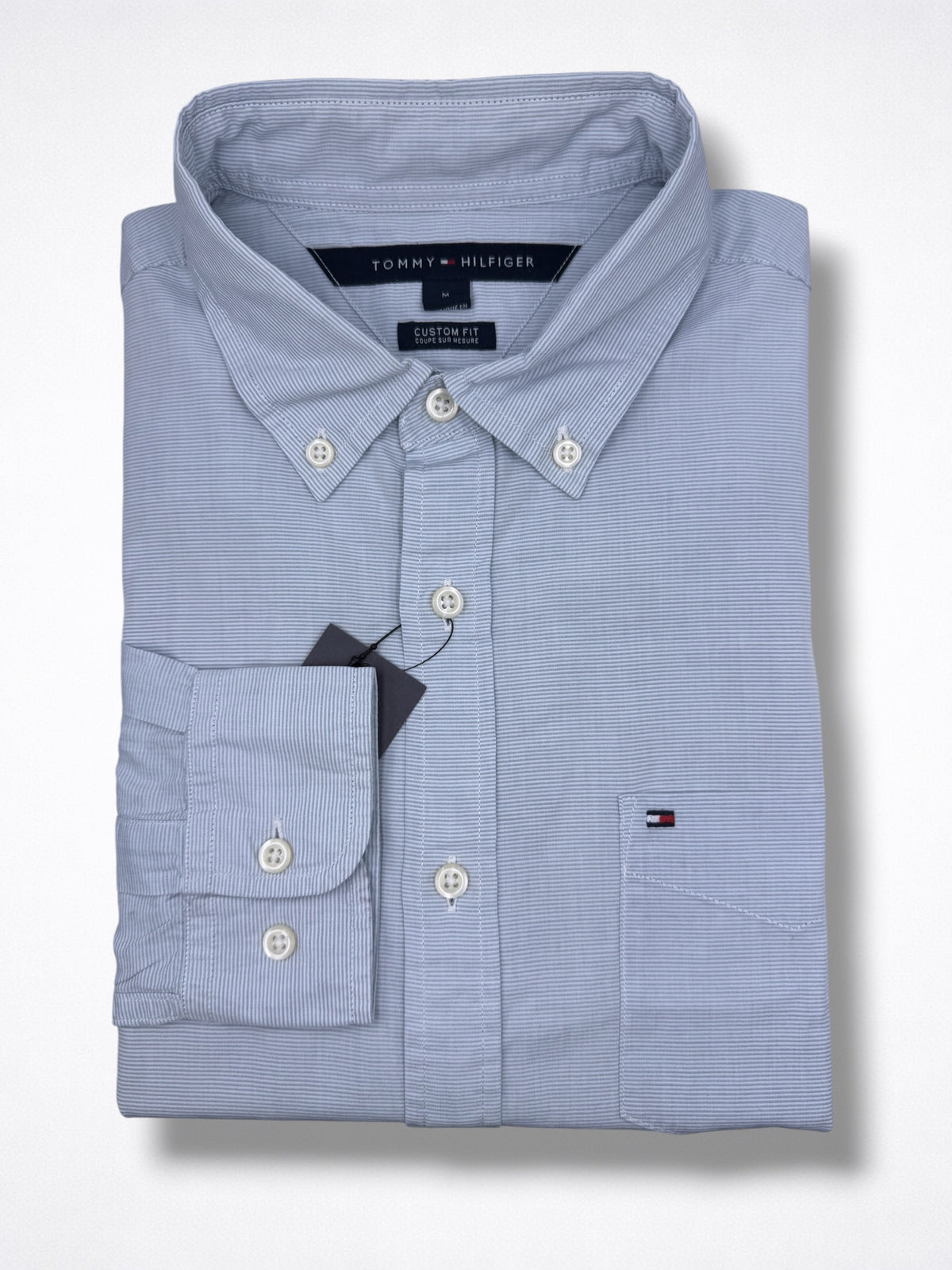 Camisa Tommy Hilfiger Custom Fit manga larga talla M