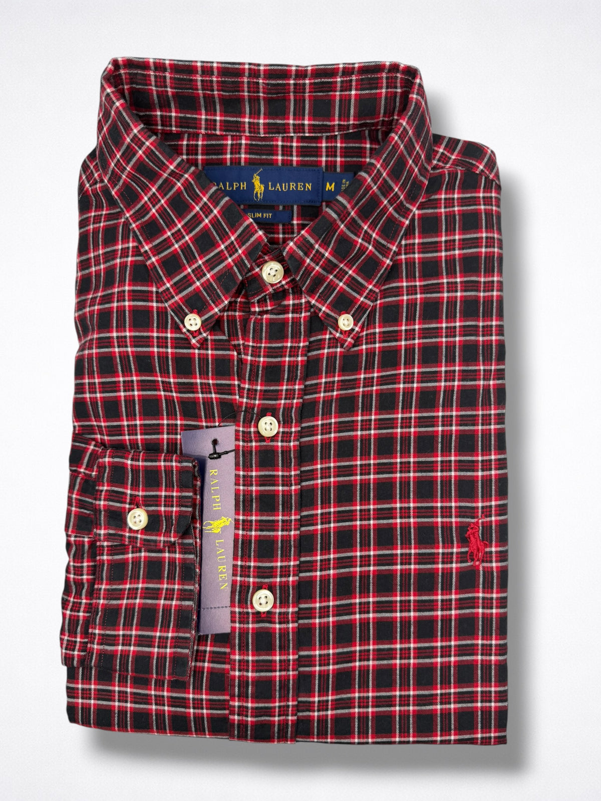 Camisa Polo Ralph Lauren Slim Fit Manga Larga Talla M