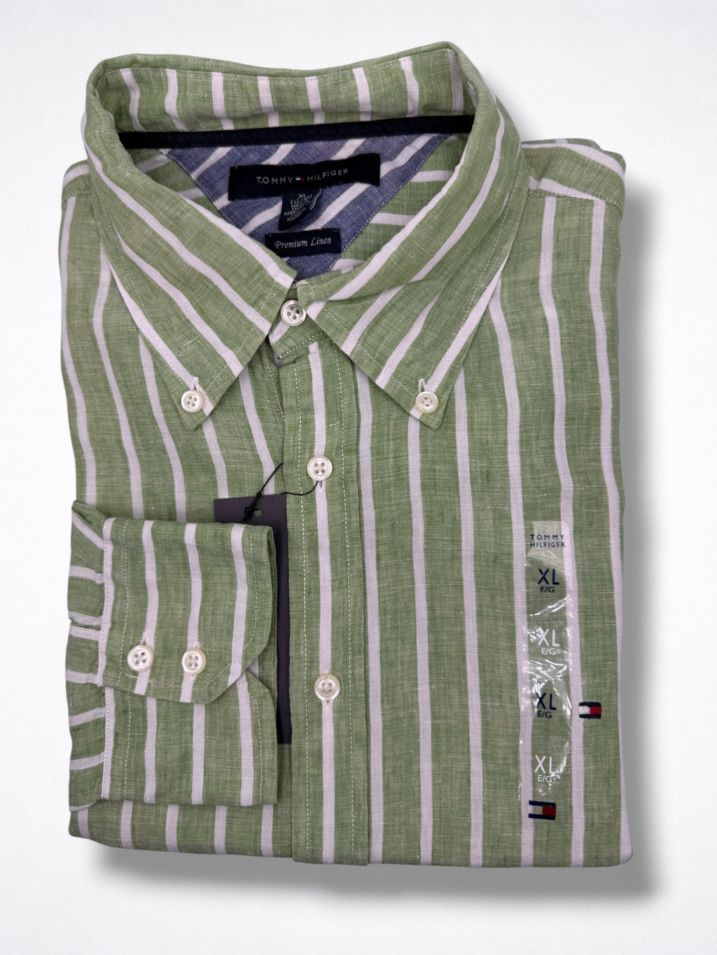 Camisa Tommy Hilfiger Classic Fit manga larga de lino talla XL