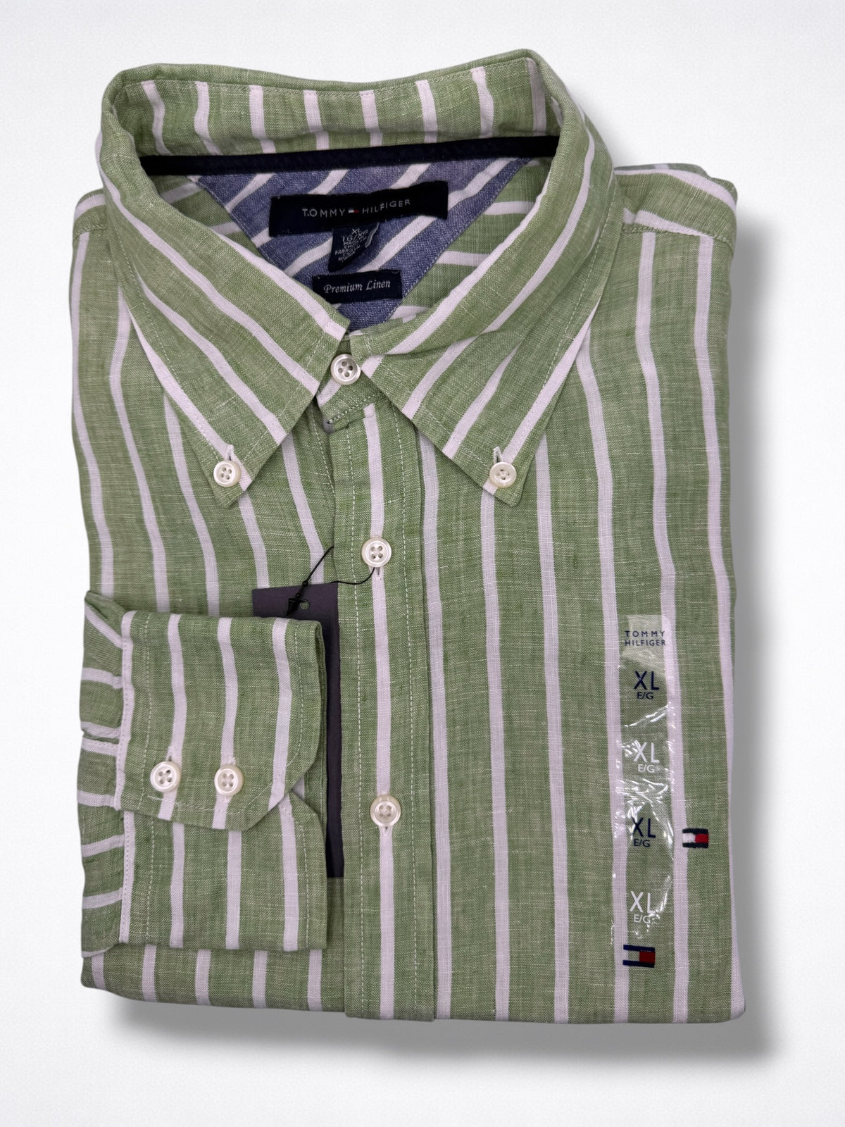 Camisa Tommy Hilfiger Classic Fit manga larga de lino talla XL