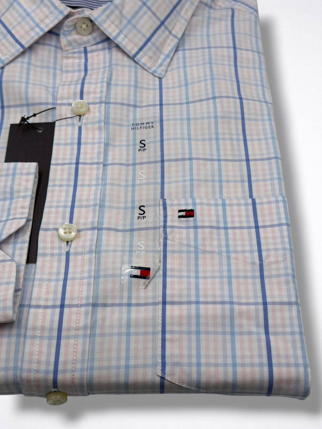 Camisa Tommy Hilfiger Custom Fit manga larga talla S