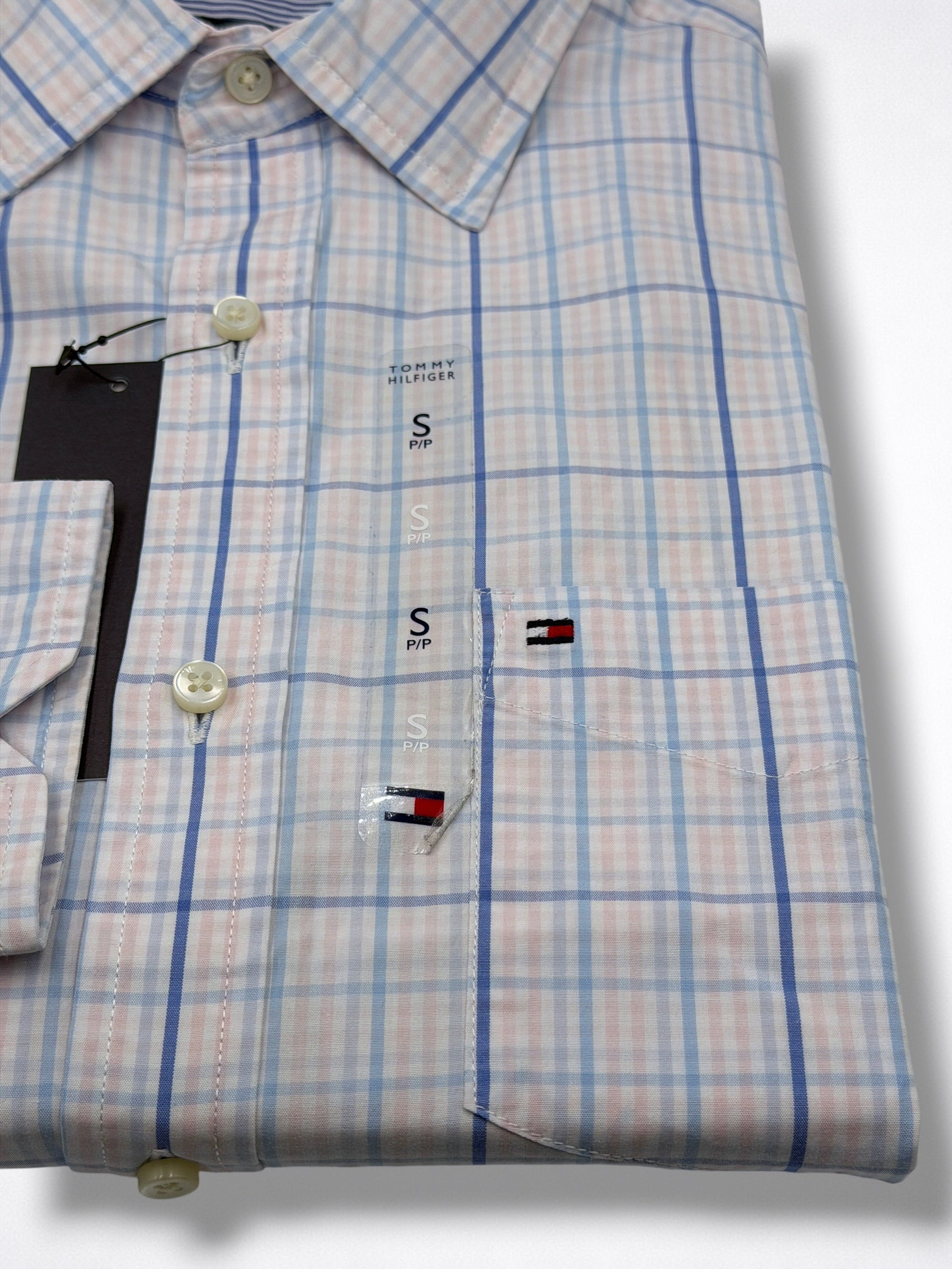Camisa Tommy Hilfiger Custom Fit manga larga talla S