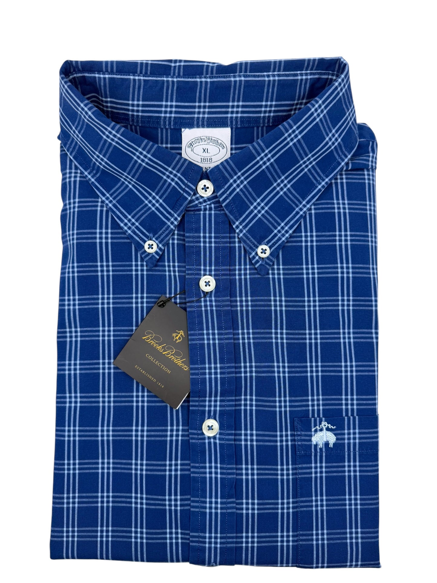 Camisa Brooks Brothers Classic Fit Manga Corta Talla XL