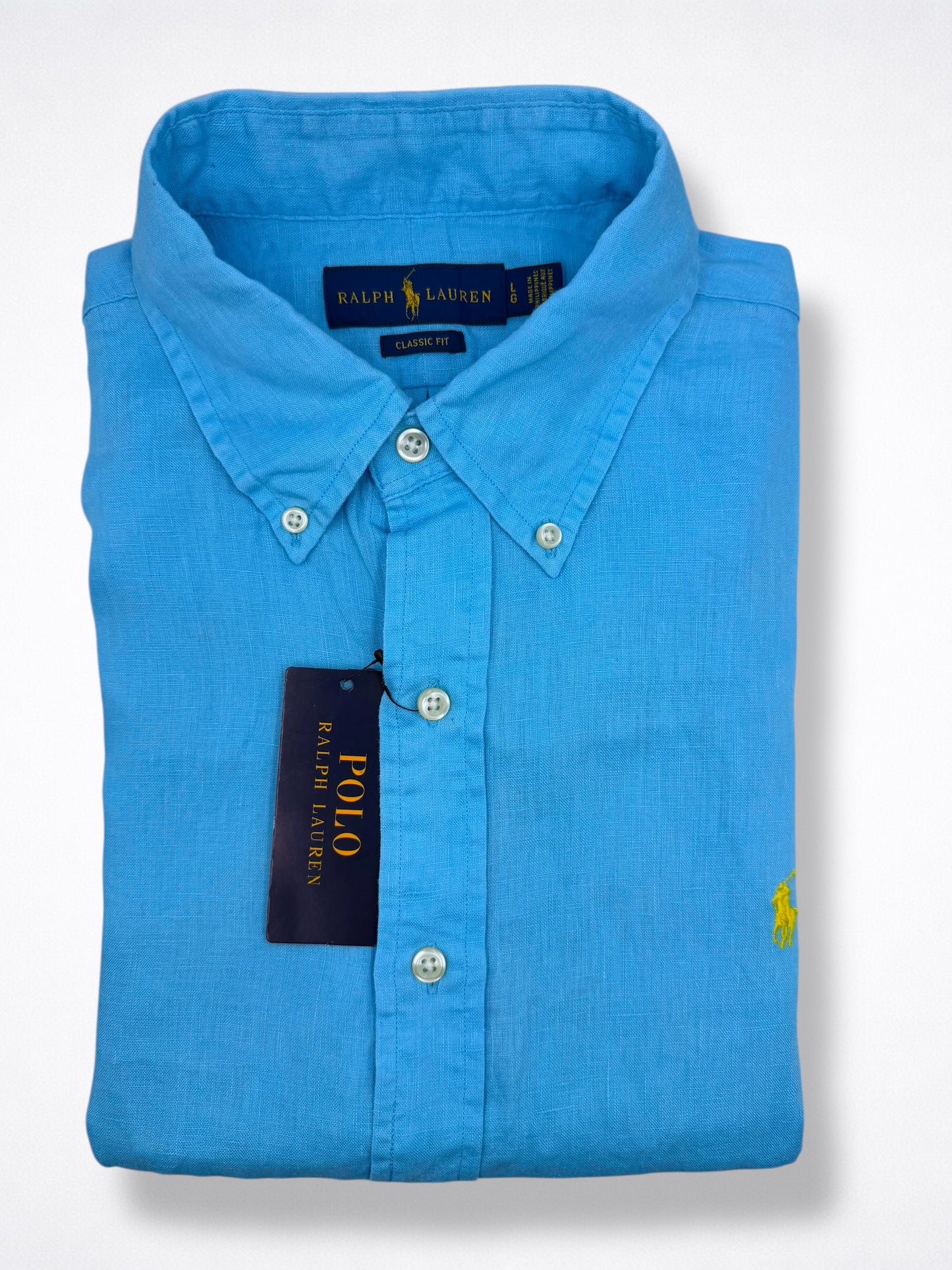 Camisa Polo Ralph Lauren Classic Fit Manga Corta de Lino Talla L