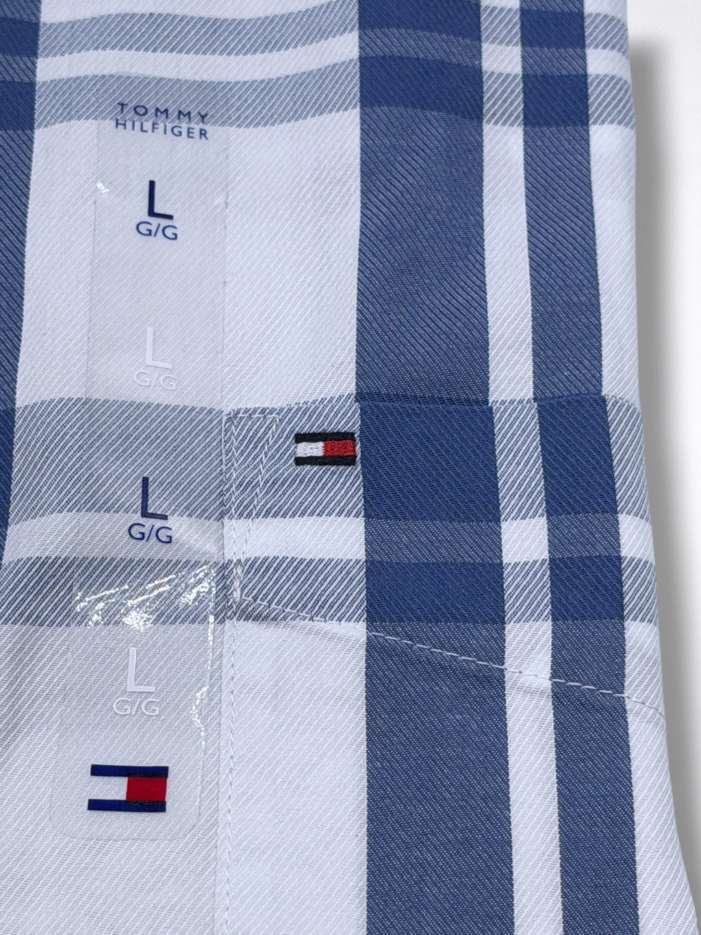 Camisa Tommy Hilfiger Custom Fit manga larga talla L