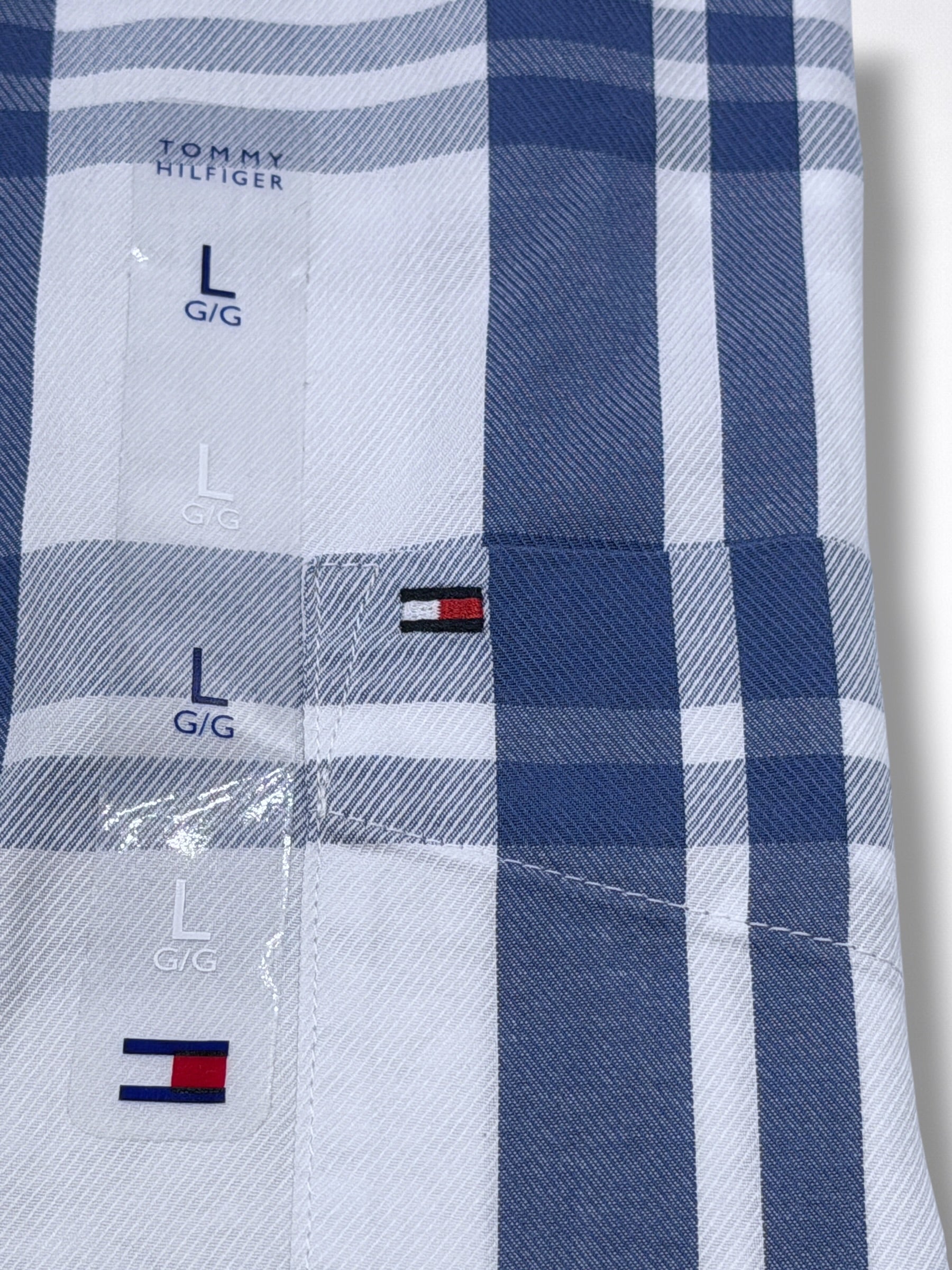 Camisa Tommy Hilfiger Custom Fit manga larga talla L