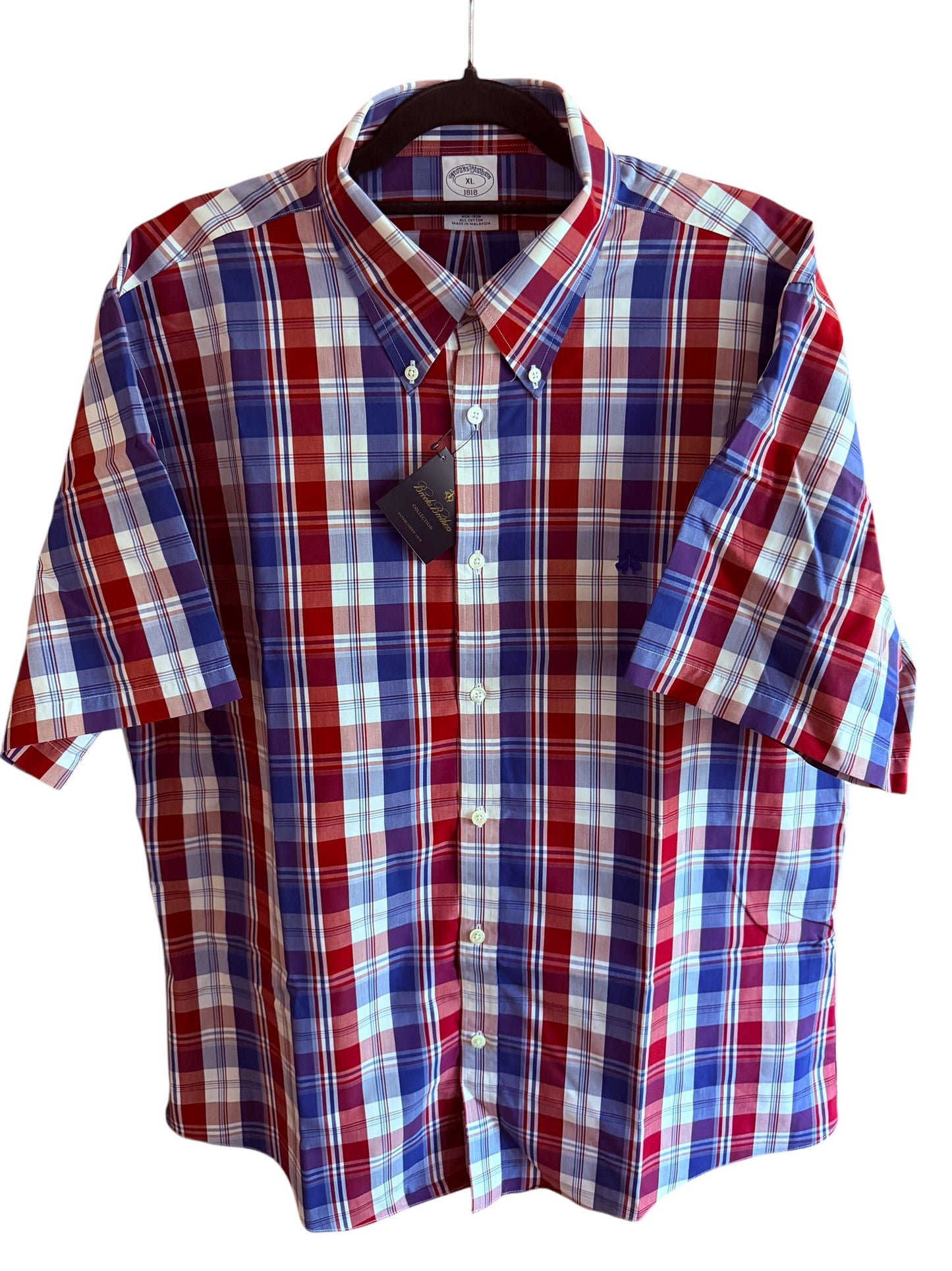 Camisa Brooks Brothers Classic Fit Manga Corta Talla XL