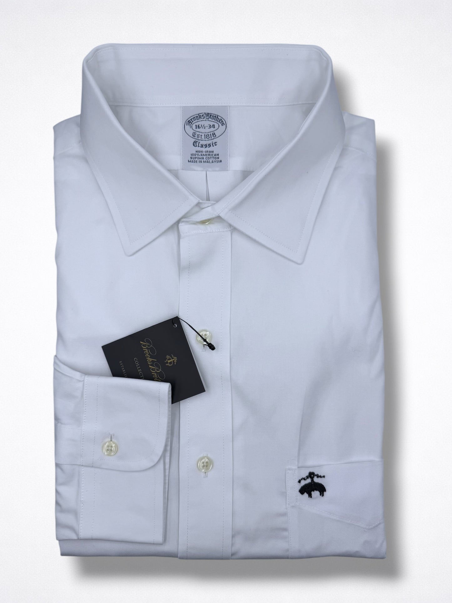 Camisa Brooks Brothers Classic Fit Manga Larga Talla L