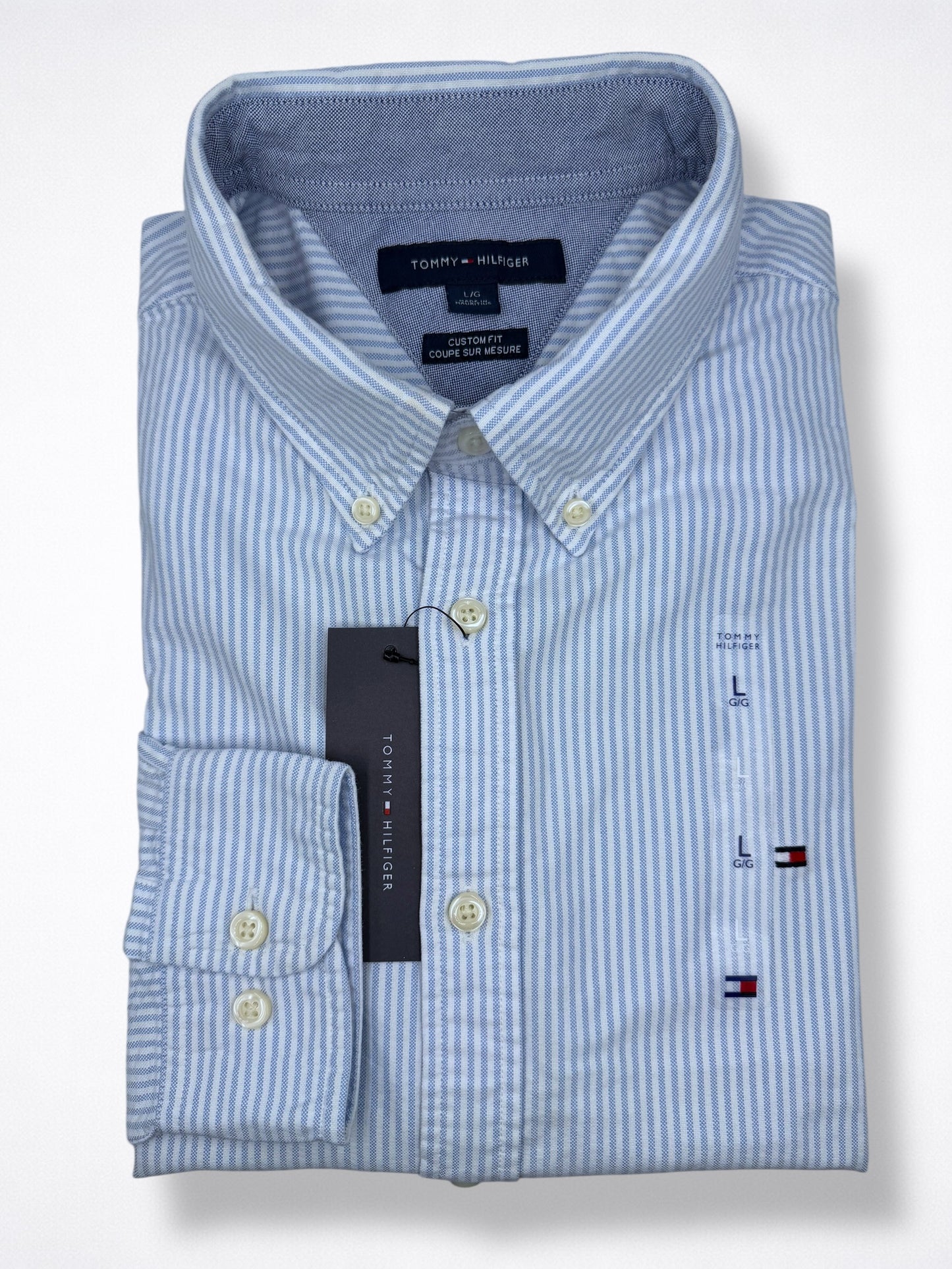 Camisa Tommy Hilfiger Custom Fit Manga Larga Talla L