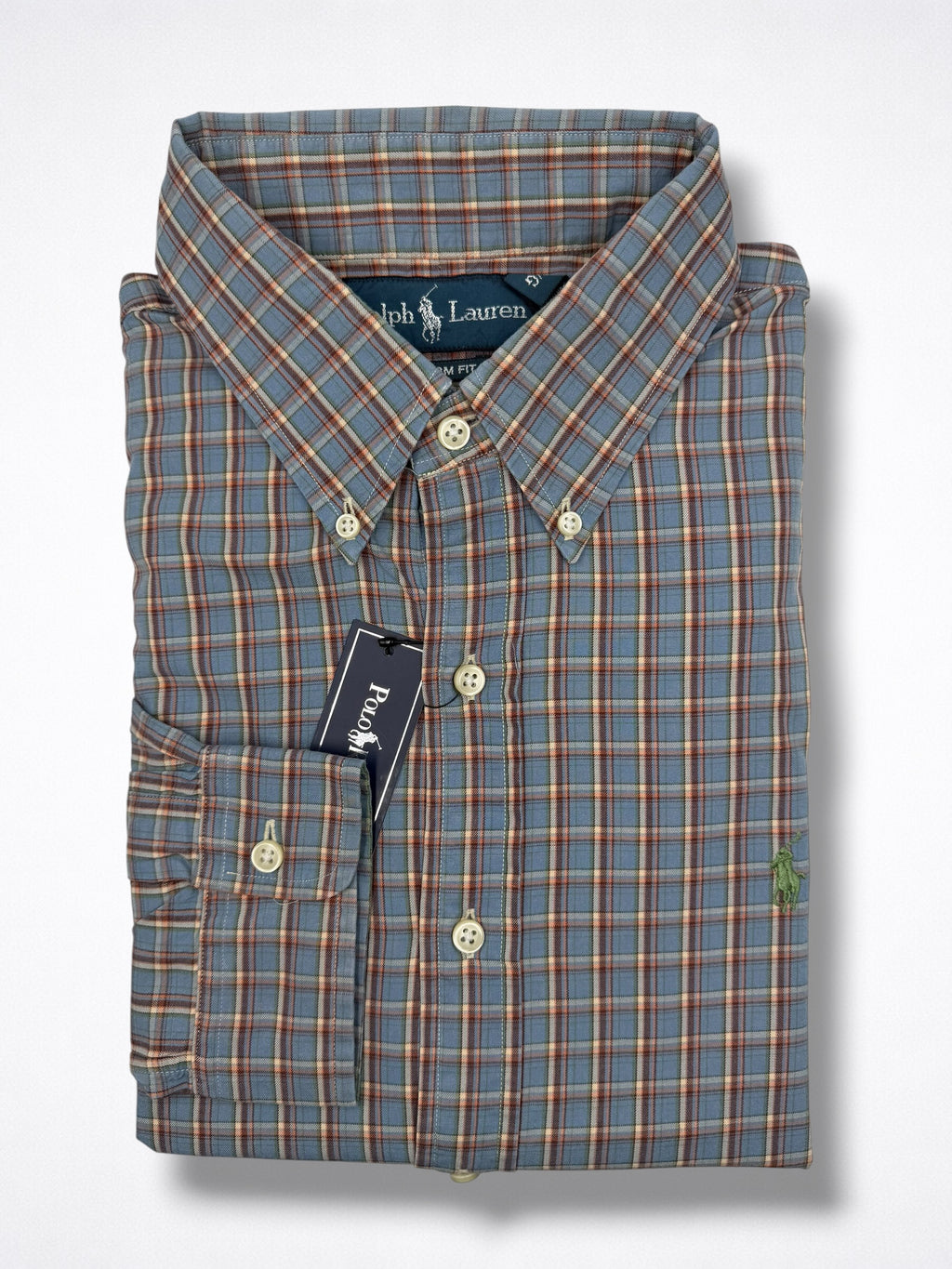 Camisa Polon Ralph Lauren Custom Fit Manga Larga Talla L