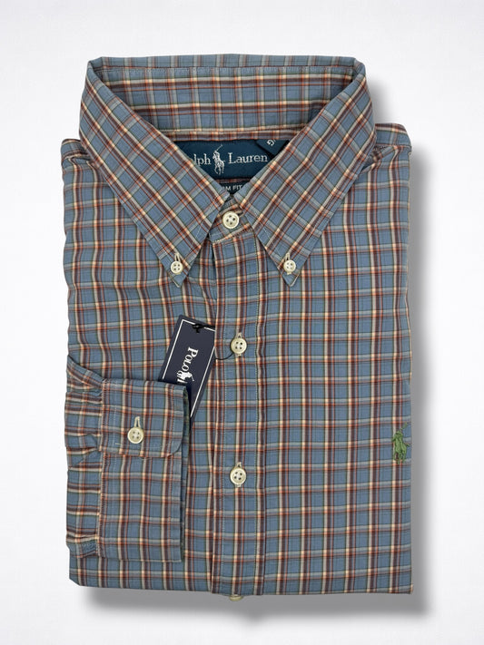 Camisa Polon Ralph Lauren Custom Fit Manga Larga Talla L