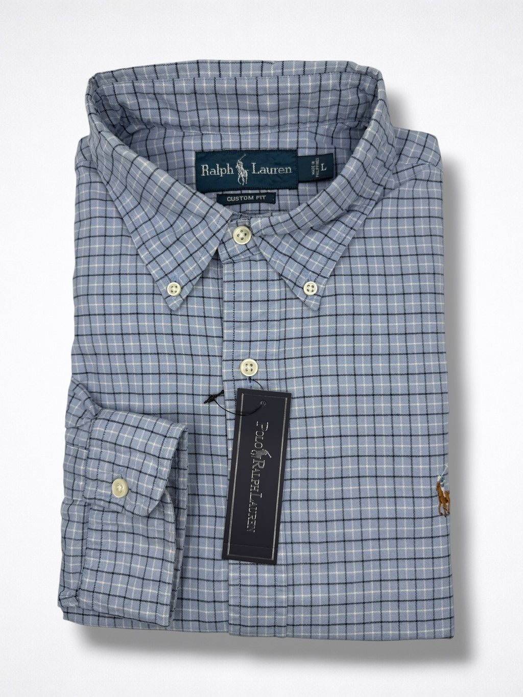 Camisa Polo Ralph Lauren Custom Fit manga larga talla L