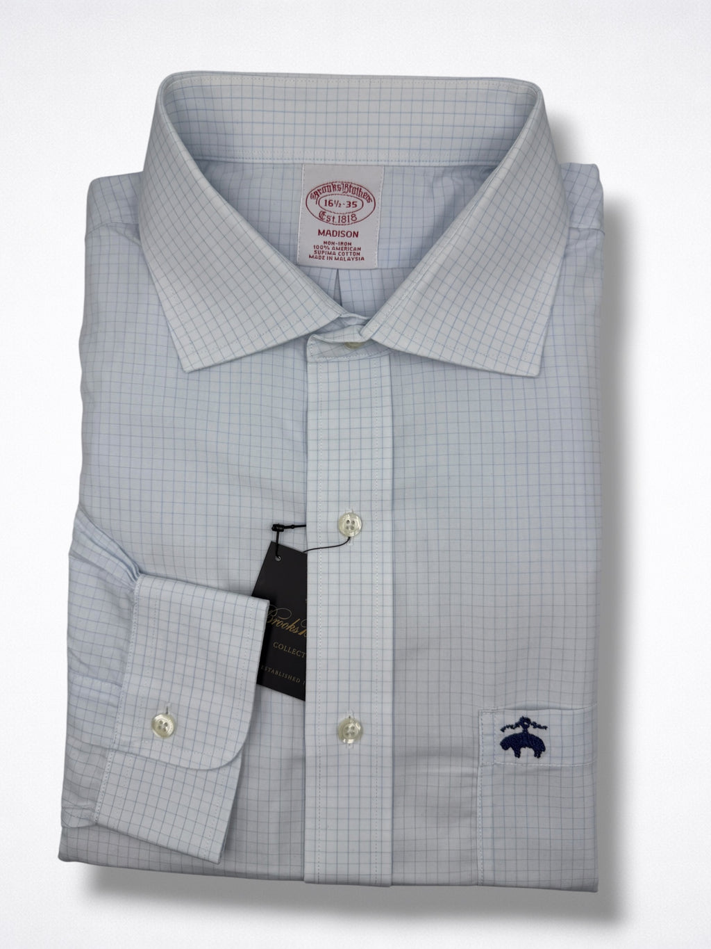 Camisa Brooks Brothers Classic Fit Manga Larga Talla L