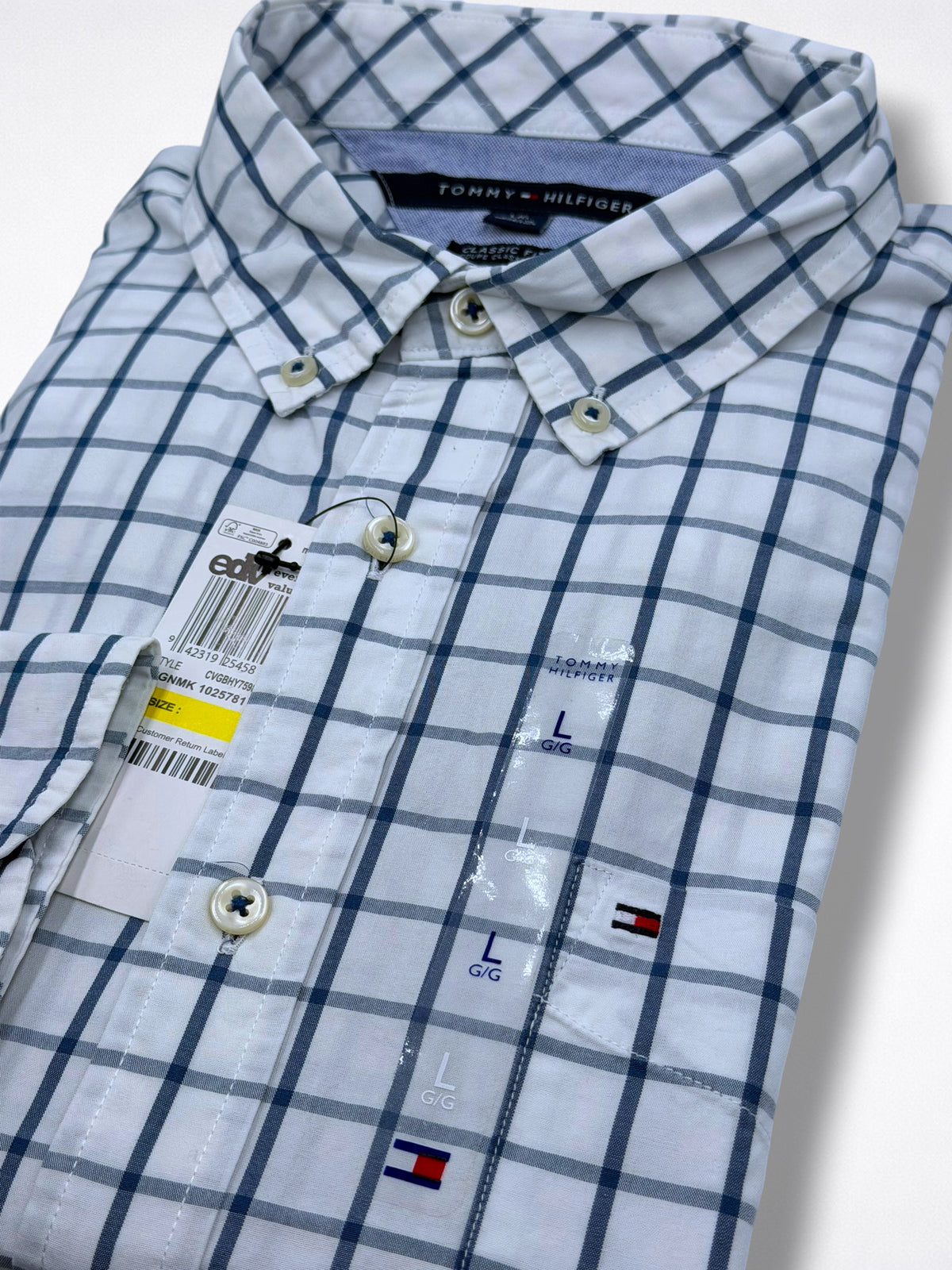 Camisa Tommy Hilfiger Classic Fit Manga Larga Talla L